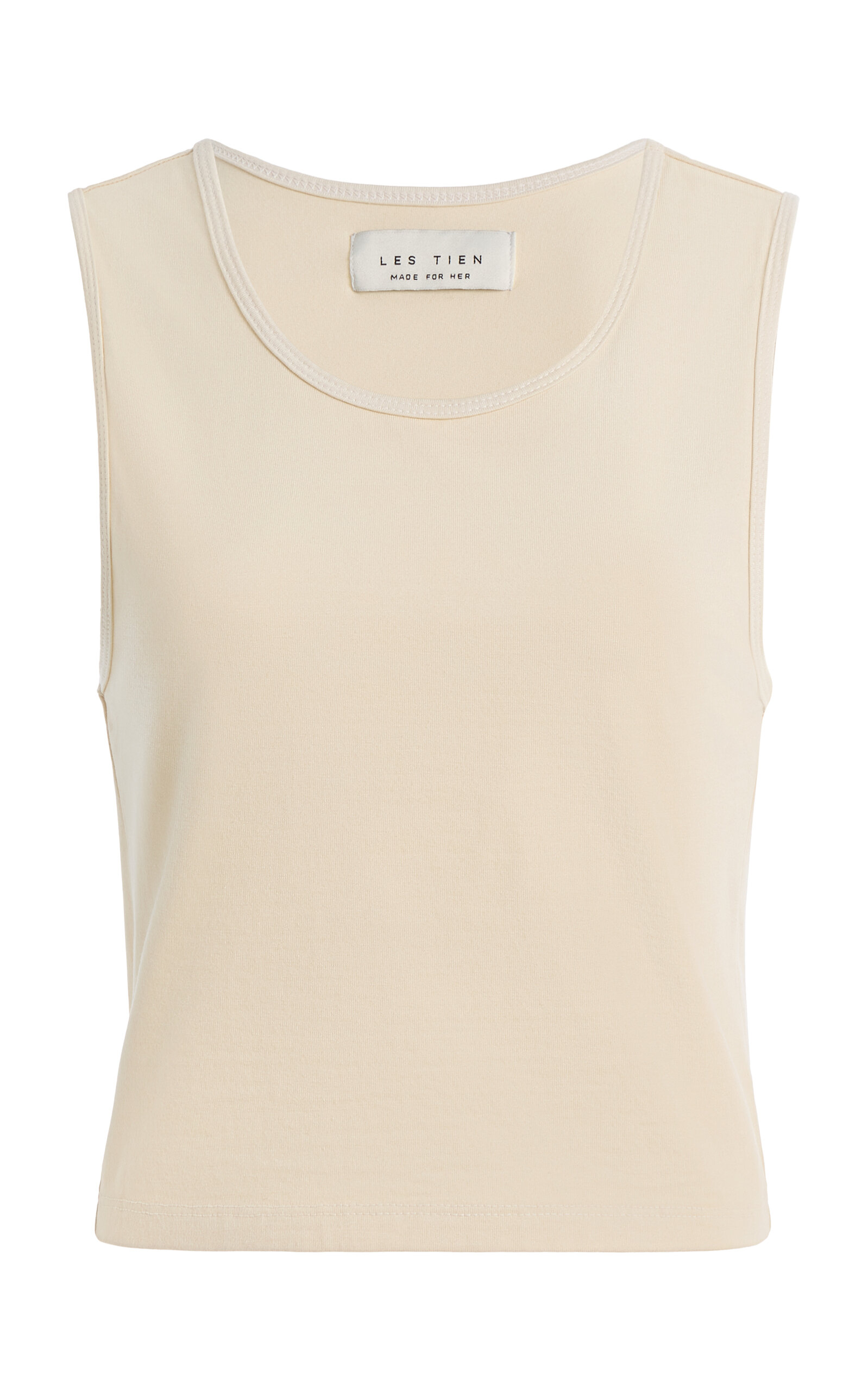 Les Tien Talya Cropped Cotton-Modal Tank Top