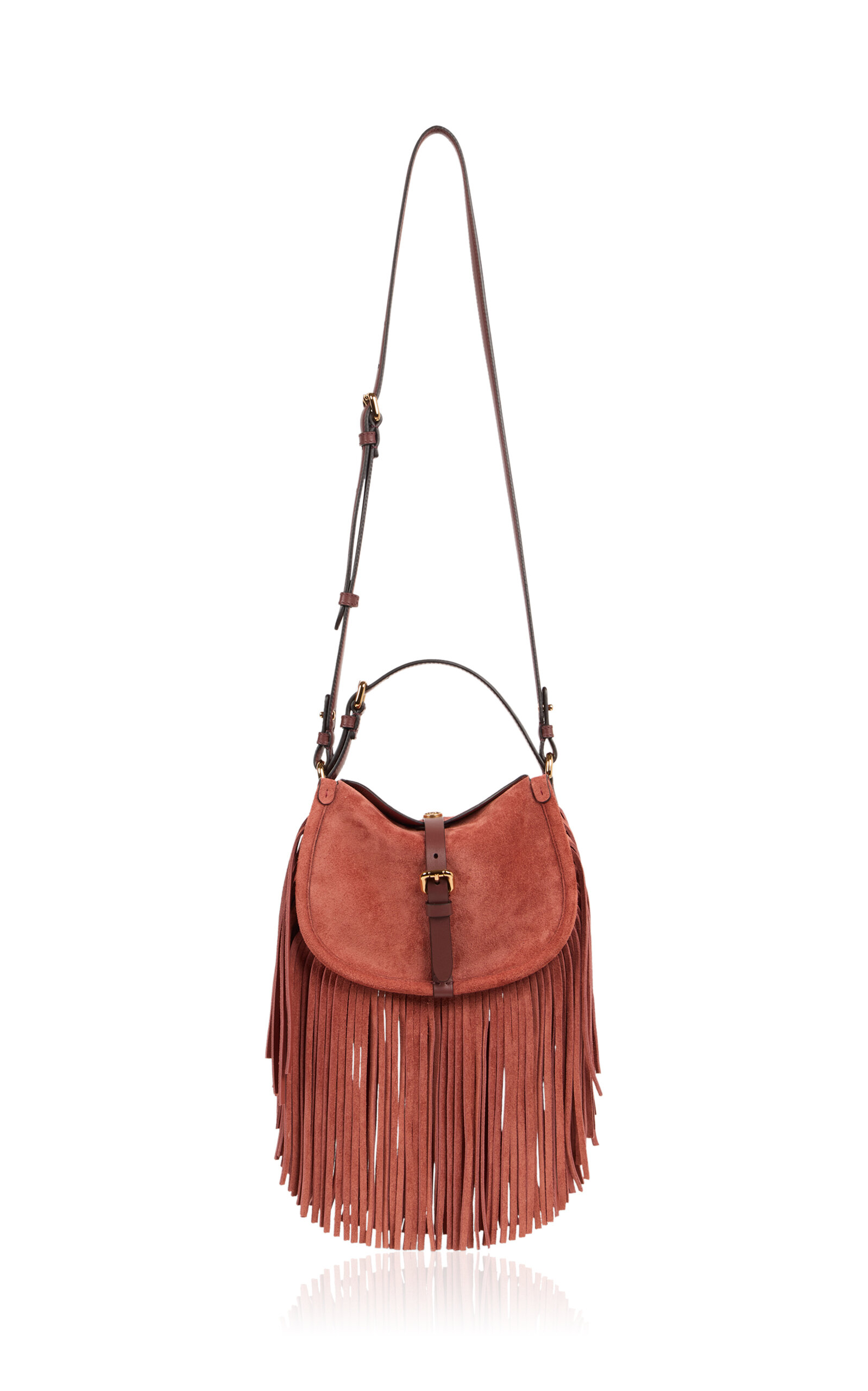 Etro Small Pony Crossbody with Fringe - Red - OS