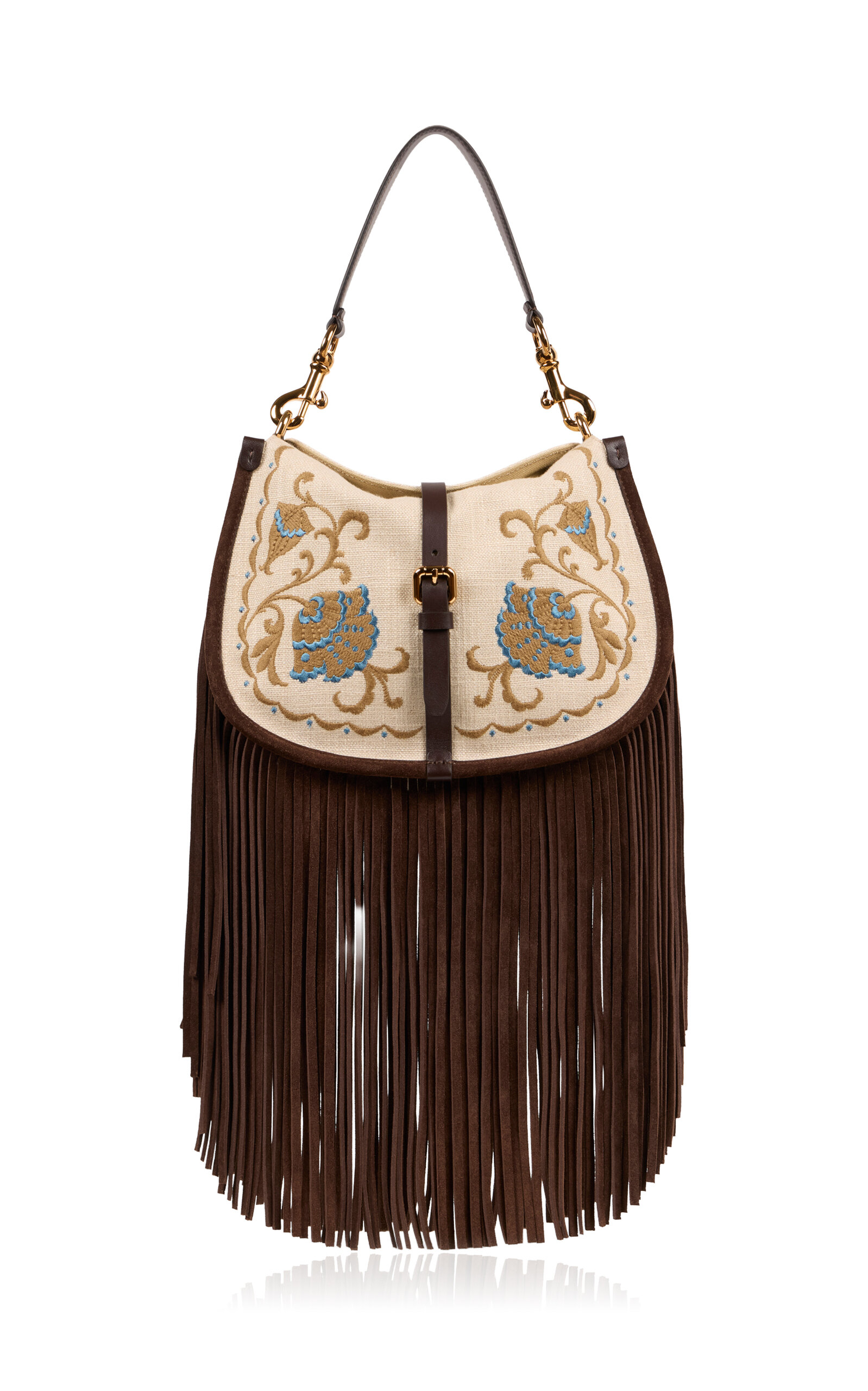 Etro Medium Pony Crossbody with Fringe - Brown - OS