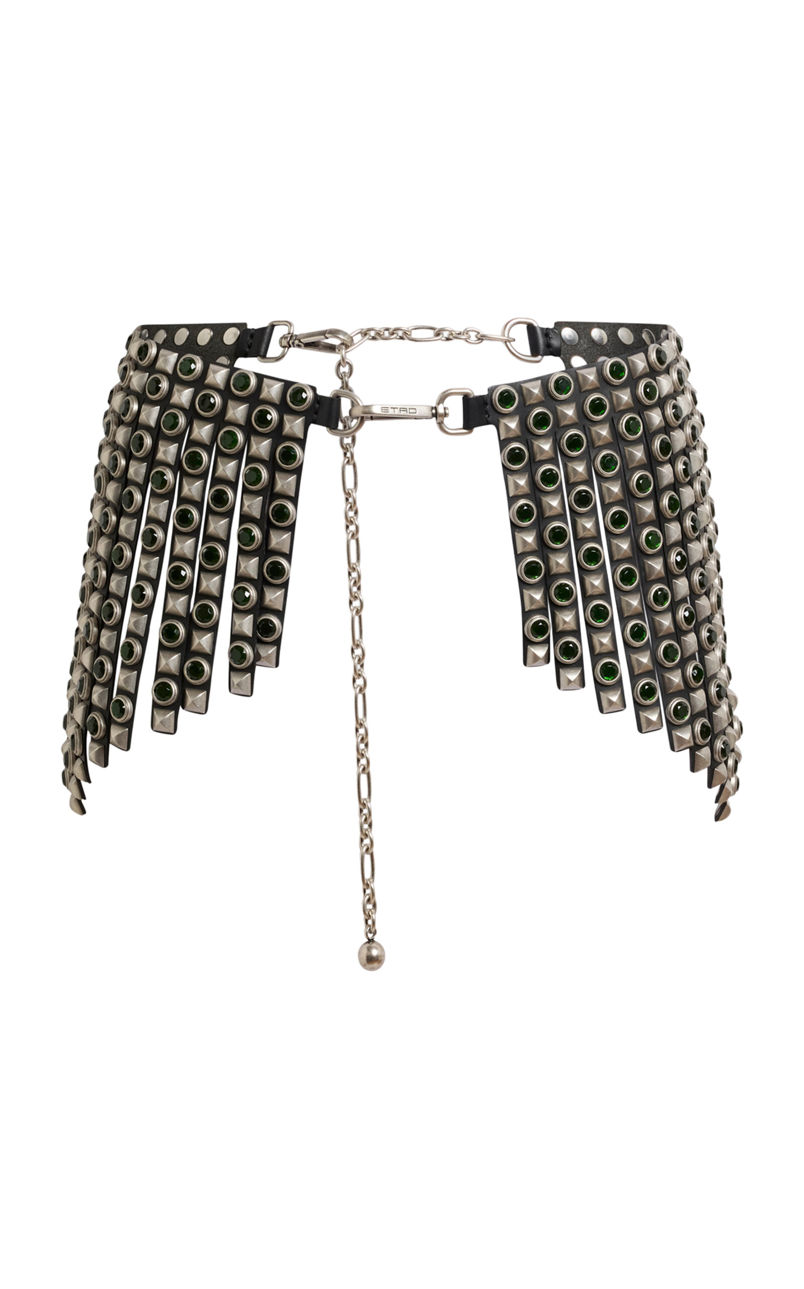 Etro Fringe Belt With Studs In Metallic