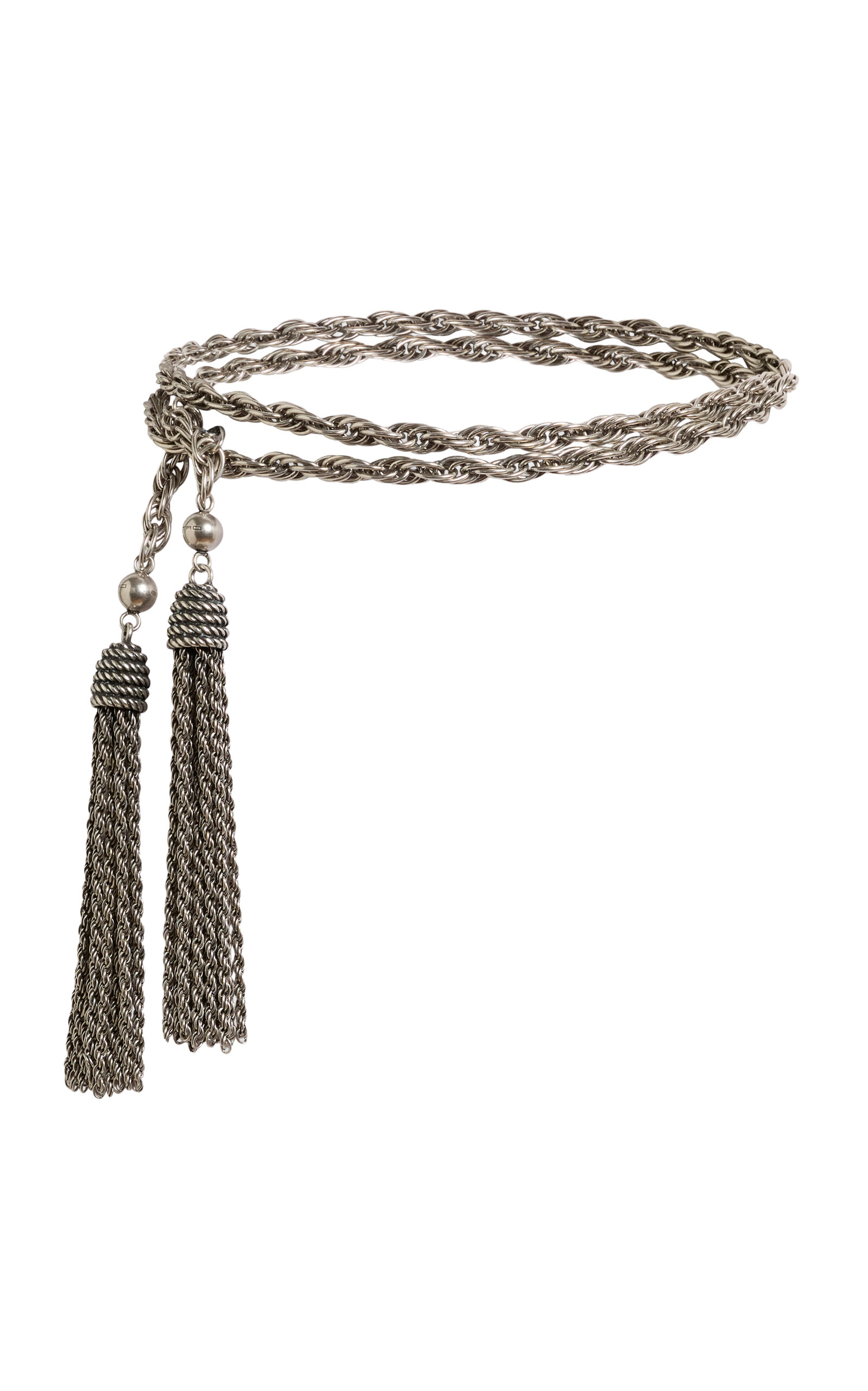 Etro Chain Belt with Metal Tassels - Silver - OS