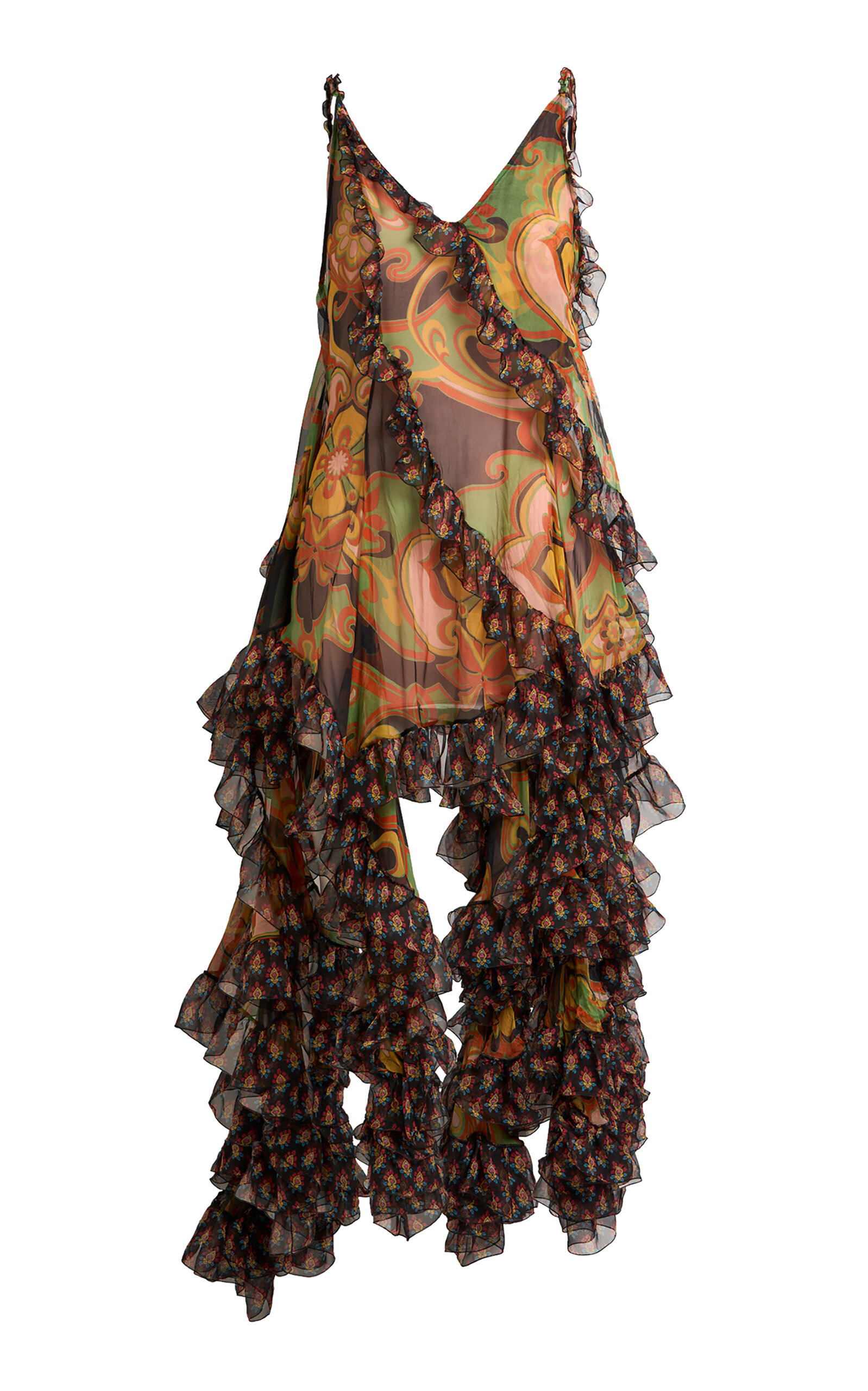 Etro Ruffled Silk Midi Dress - Multi