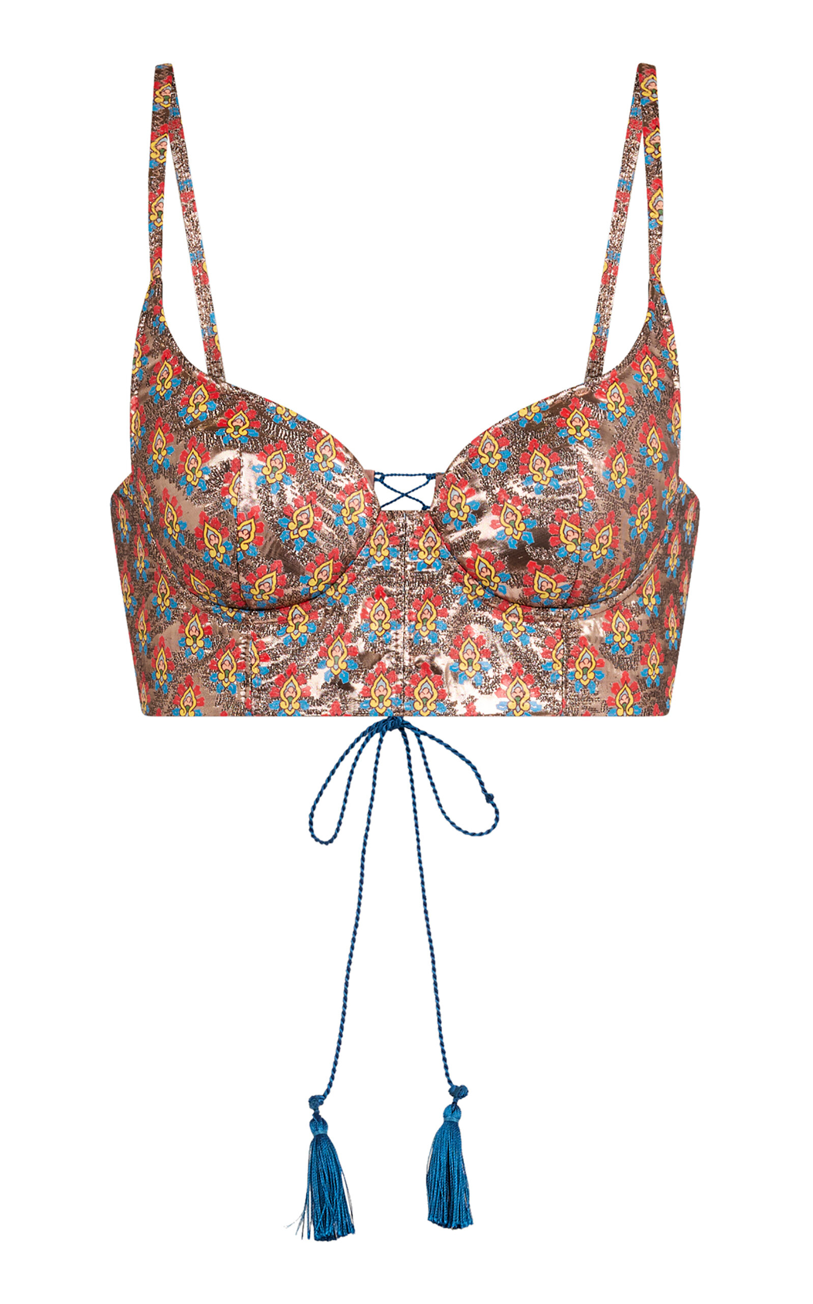 Etro Metallic Bustier Top In Multi