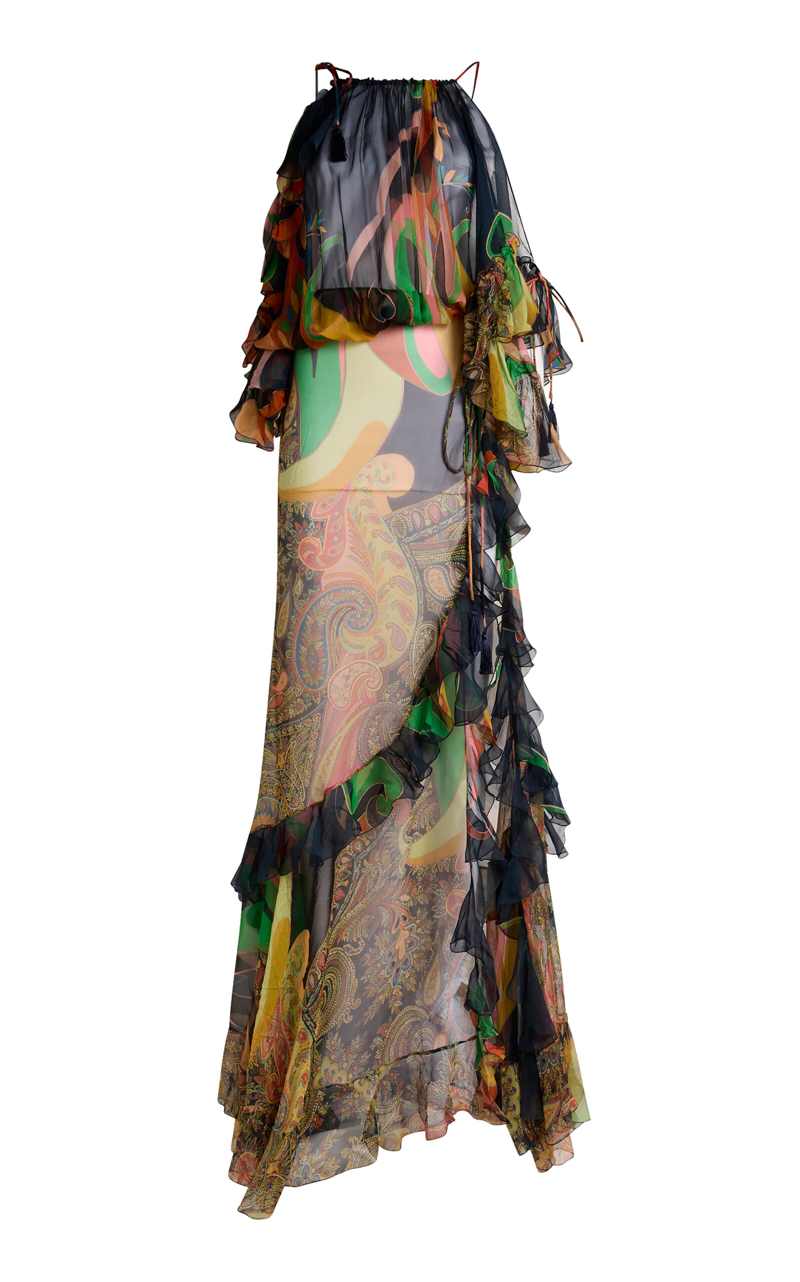 Etro Ruffled Silk Maxi Dress - Multi