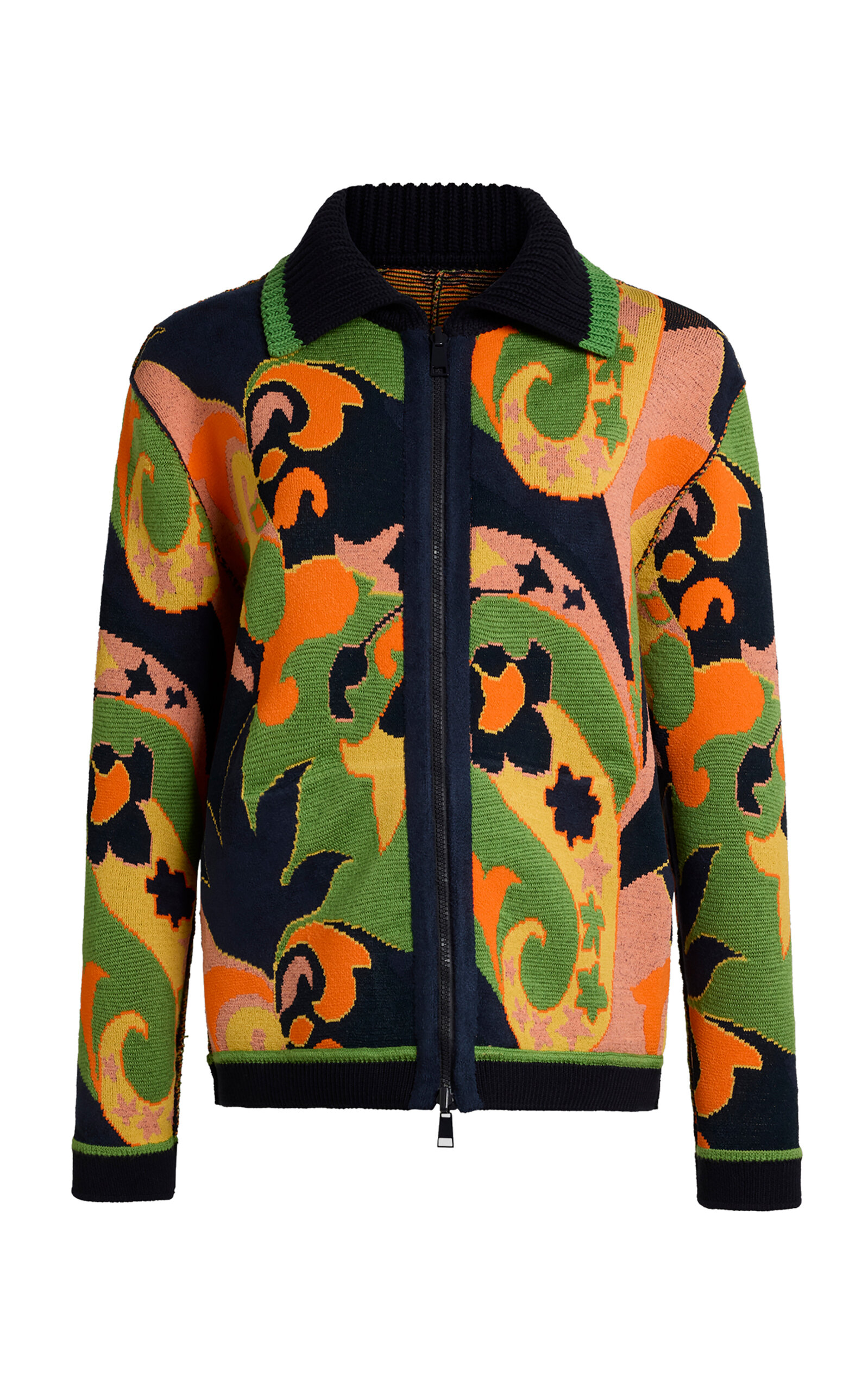 Etro Zipped Knit Cardigan In Multi