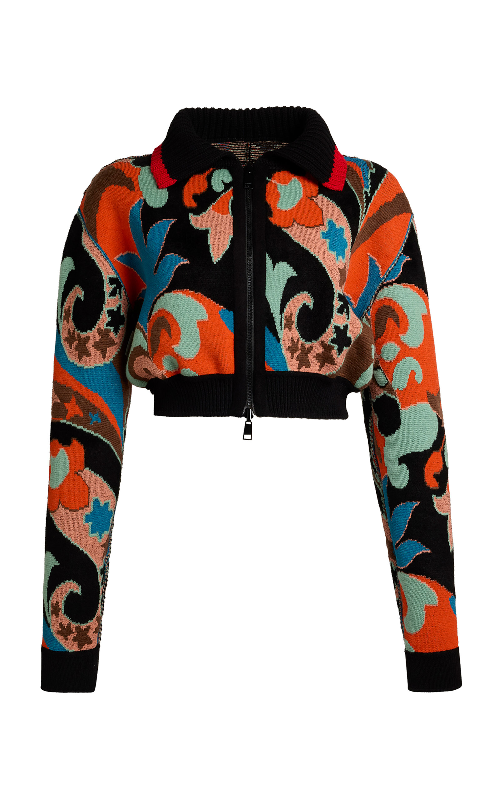 Etro Reversible Knit Cropped Cardigan In Multi