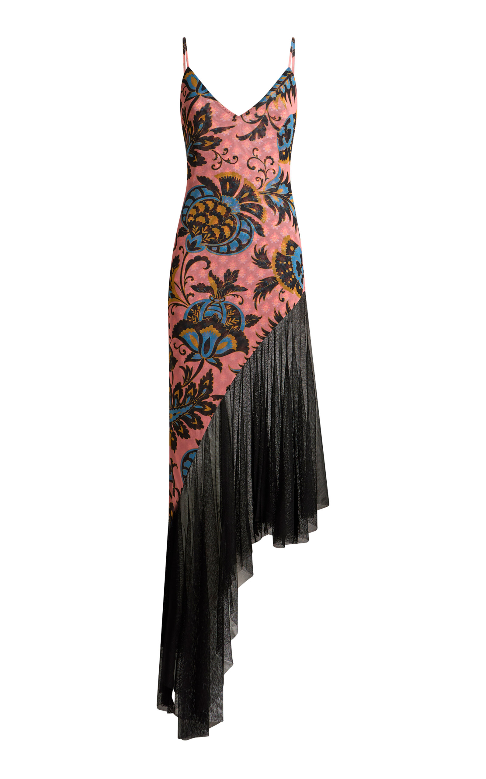 Etro Sheer-Paneled Mesh Midi Dress
