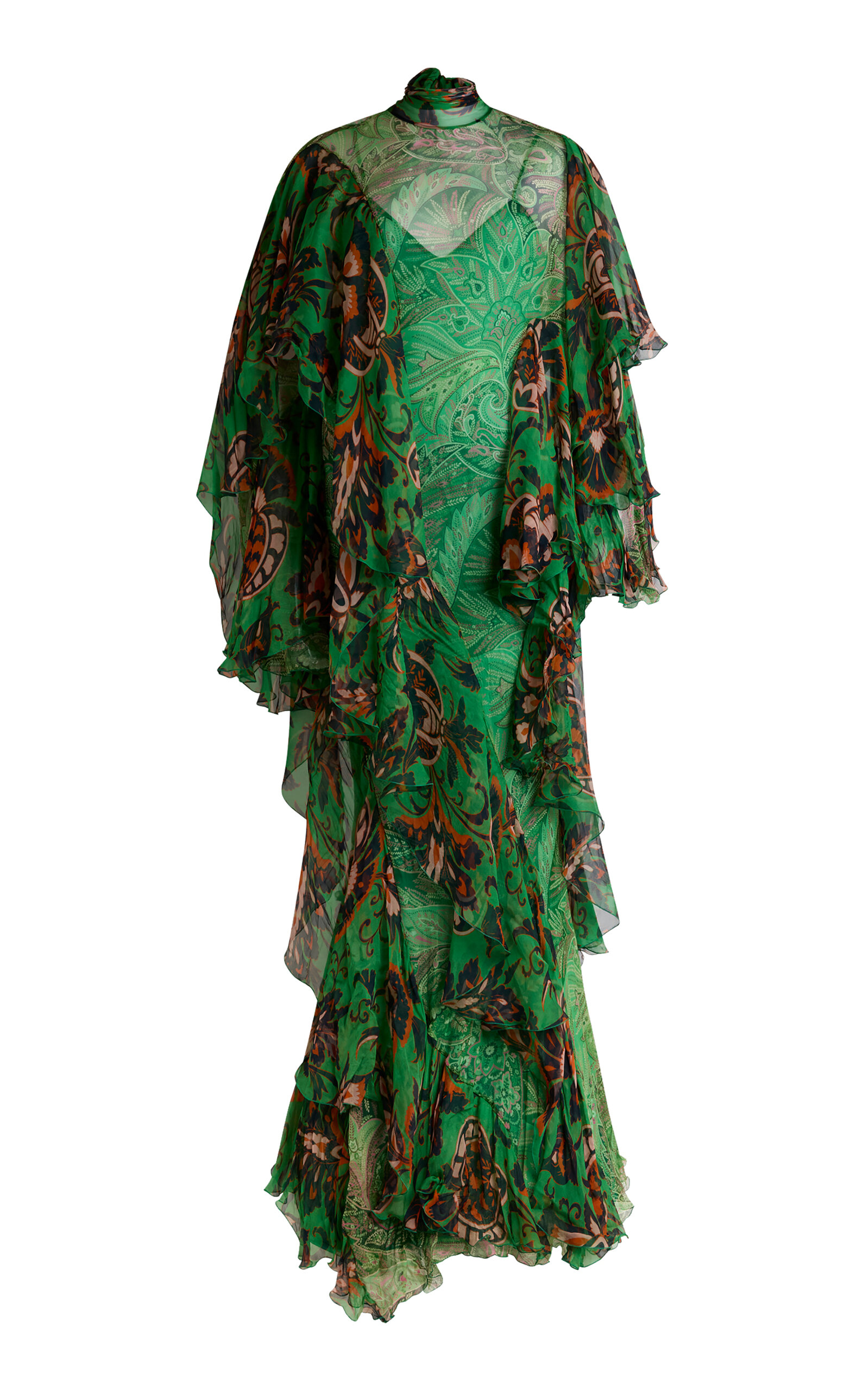 Etro Ruffled Chiffon Dress - Multi