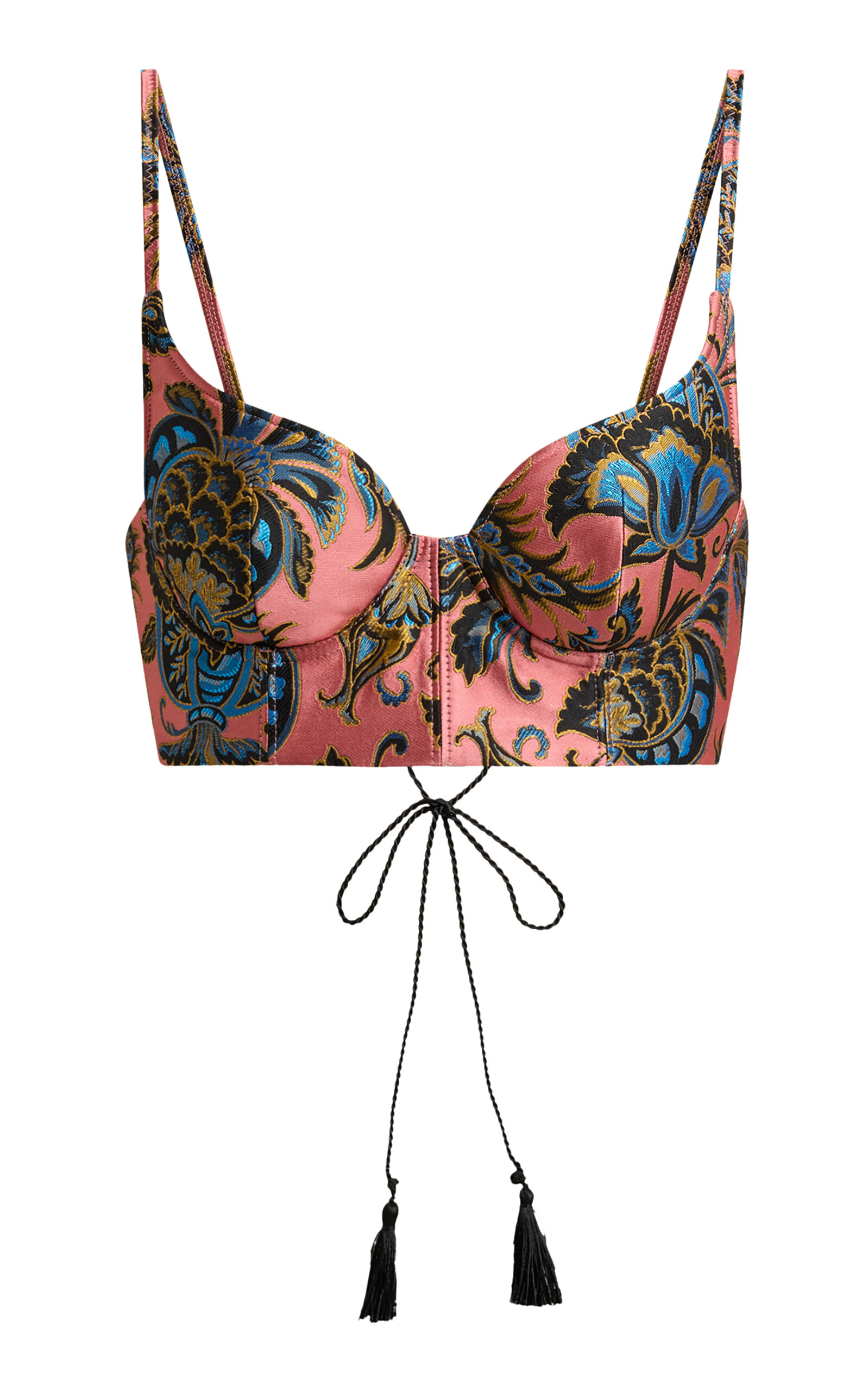 Etro Lightweight Brocade Bustier Top In Multi