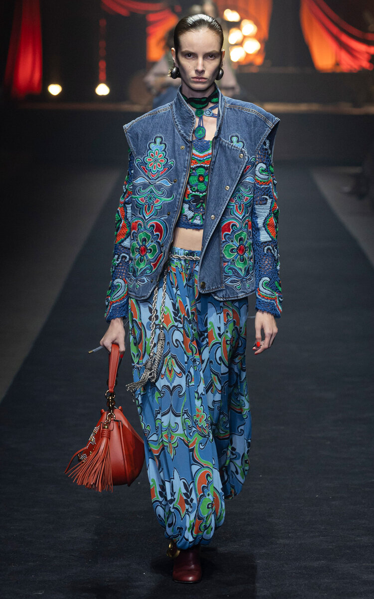 Etro Printed Georgette Balloon Pants - Multi