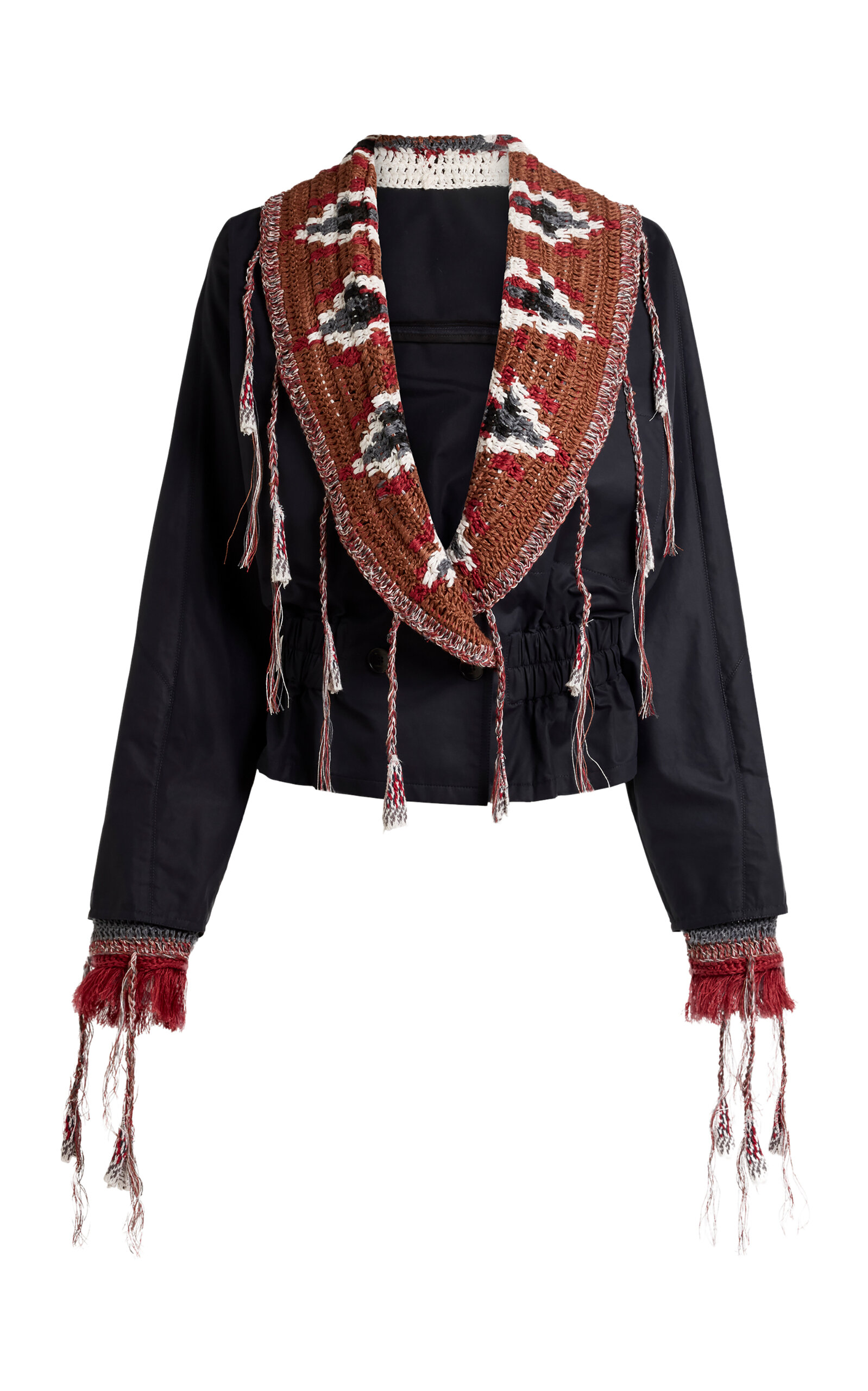 Etro Knit-detailed Gabardine Jacket In Multi