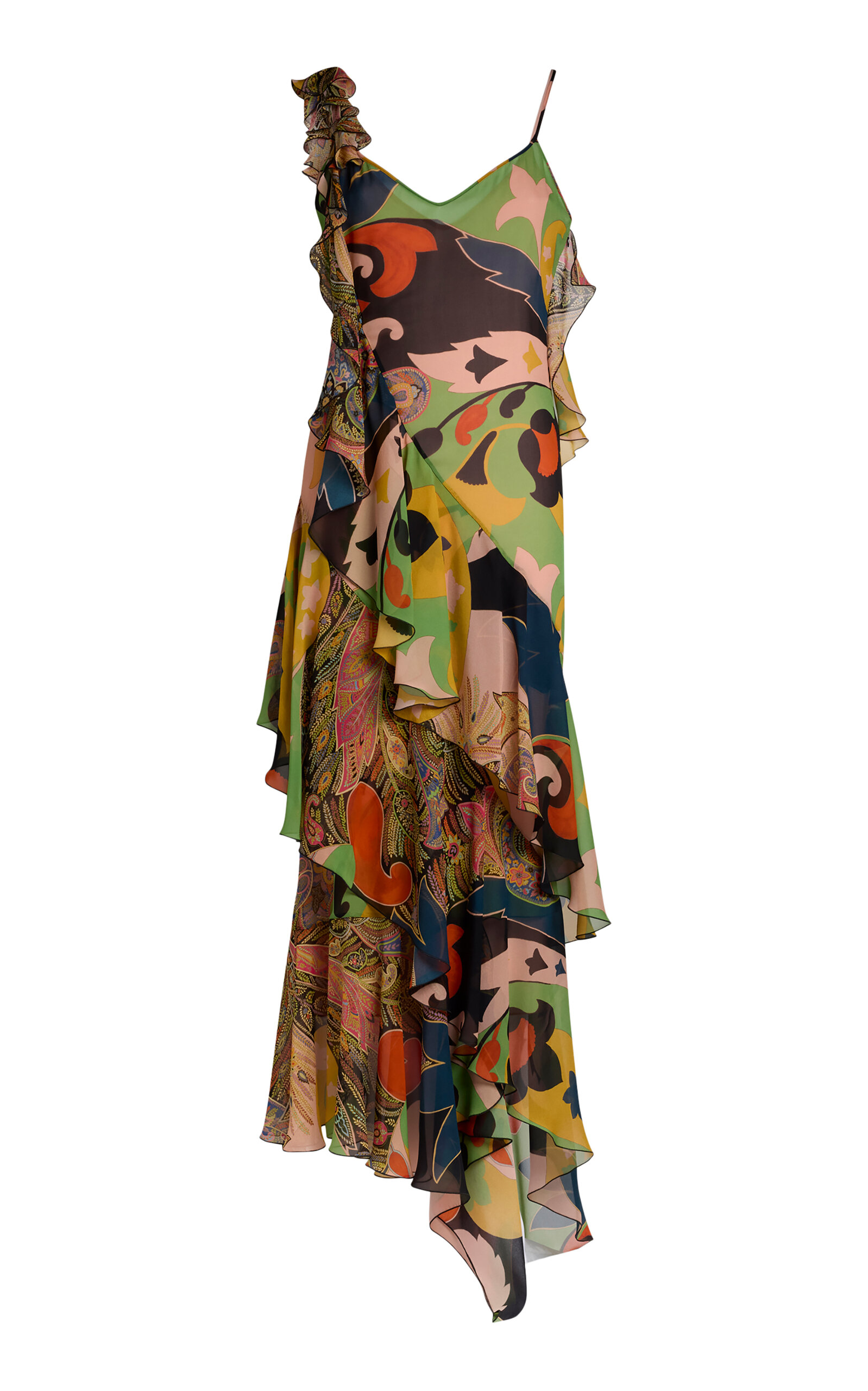 Etro Fringed Silk Maxi Dress - Multi