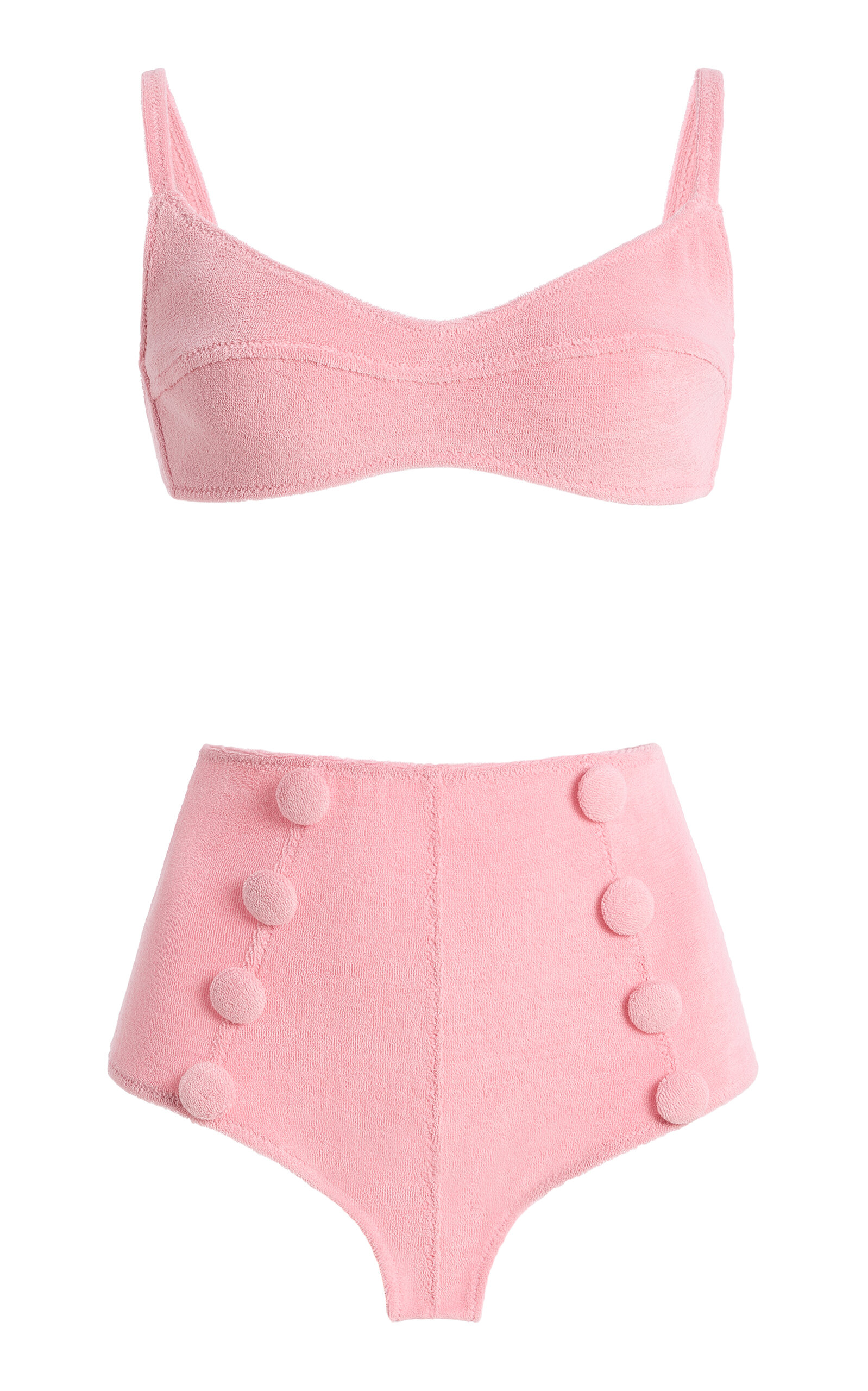 Lisa Marie Fernandez Balconette High-Waisted Terry Cloth Bikini