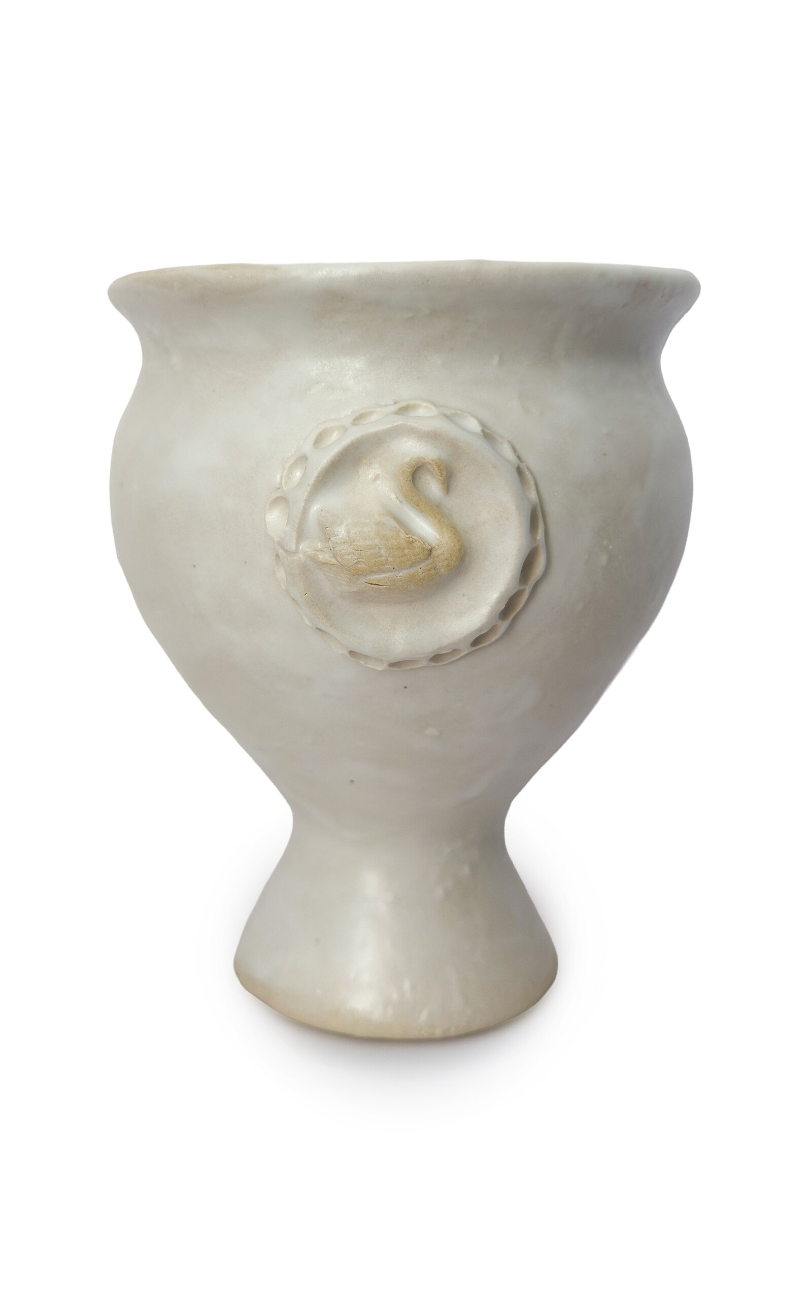 Jeanette Morrow Swan Asher Vase - White