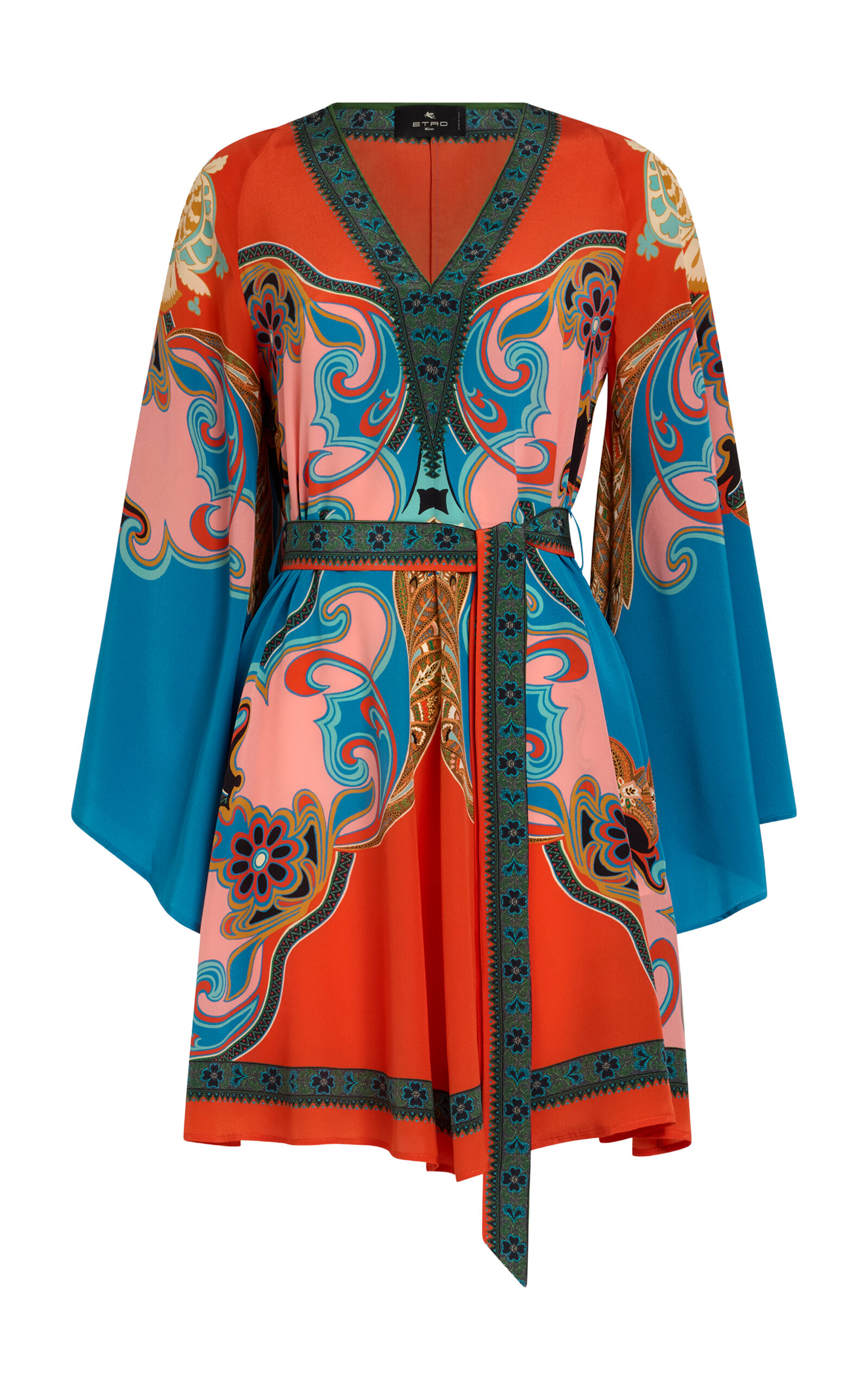 Etro Belted Silk Mini Dress - Multi