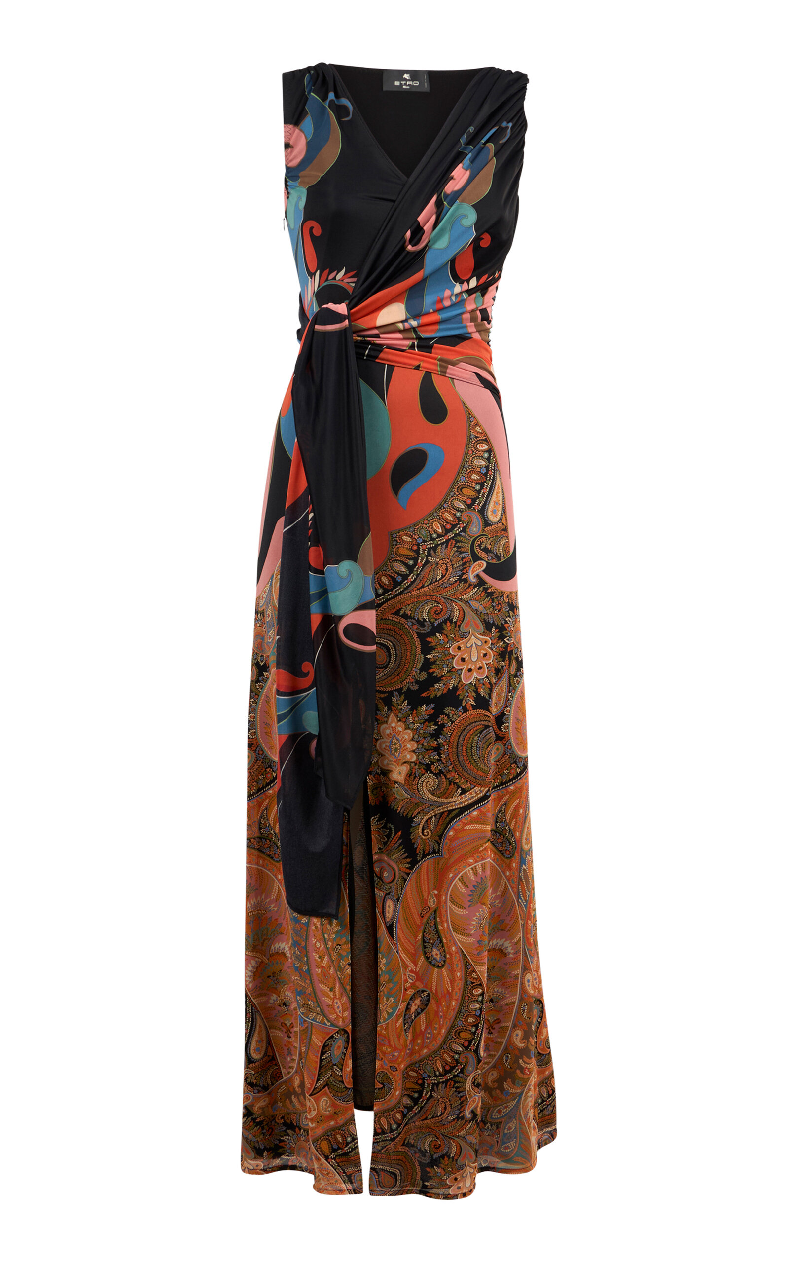 Etro Belted Stretch-Crepe Maxi Dress - Multi