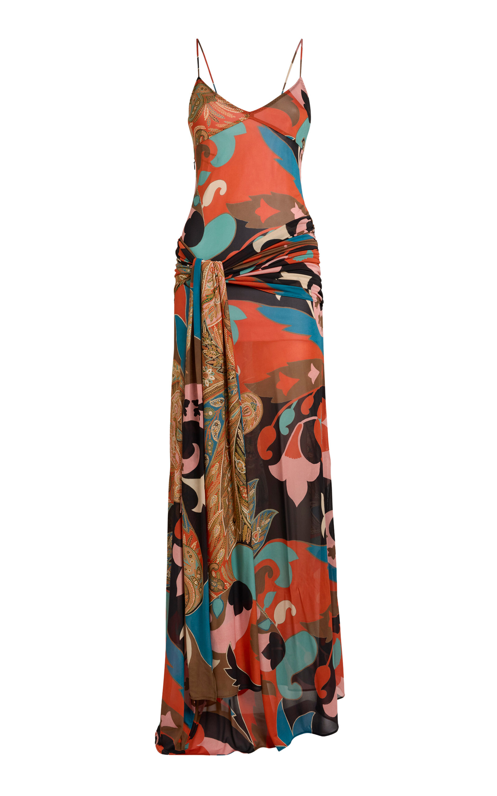 Etro Tie-Detailed Georgette Maxi Dress - Multi