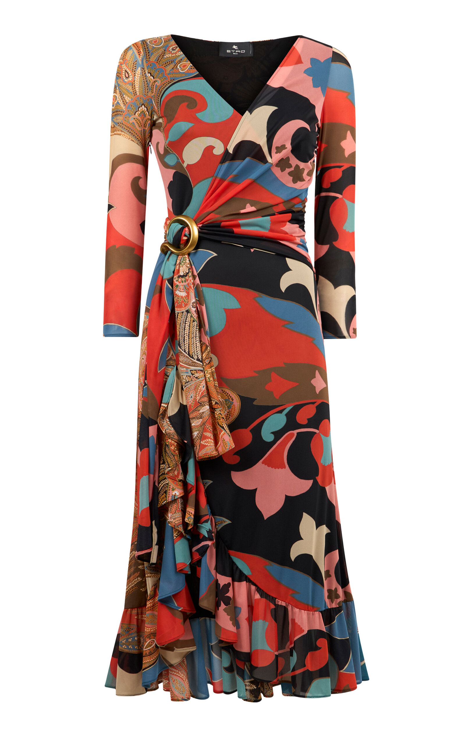 Etro Wrapped Jersey Midi Dress - Multi