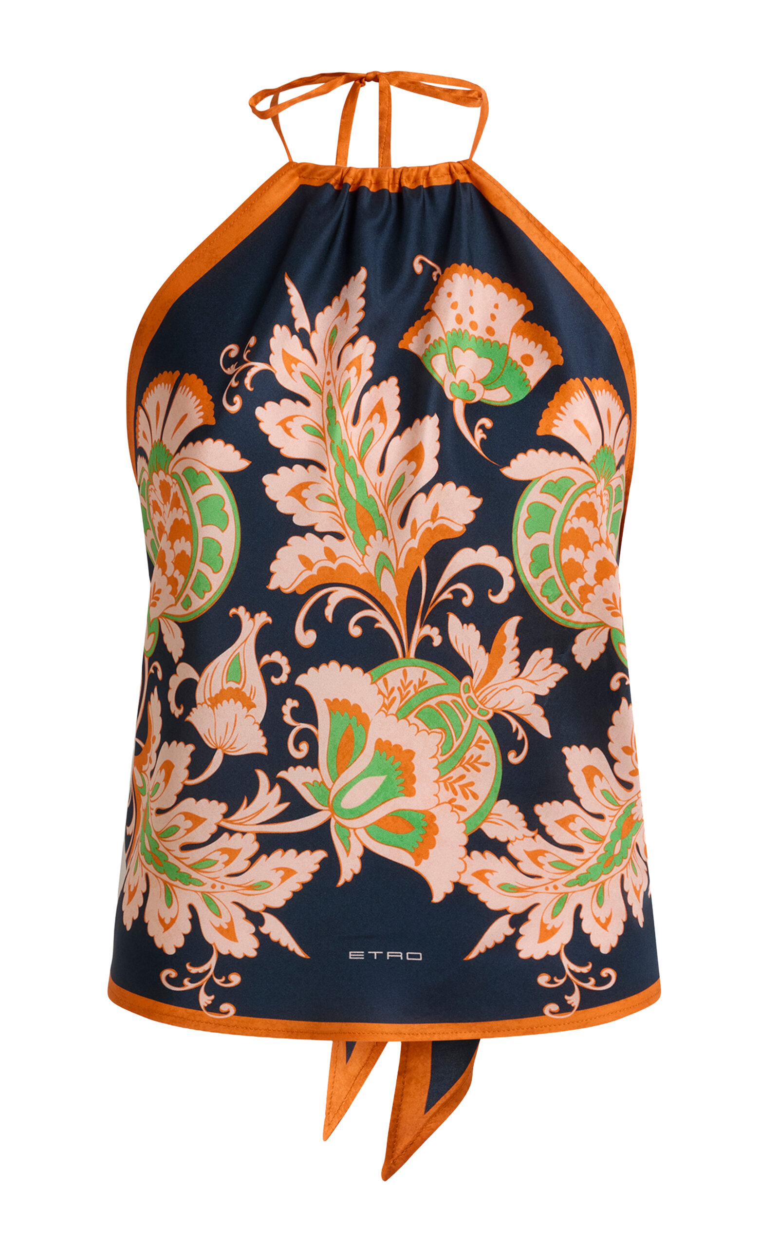 Etro Printed Silk Halter Scarf Top - Multi - OS