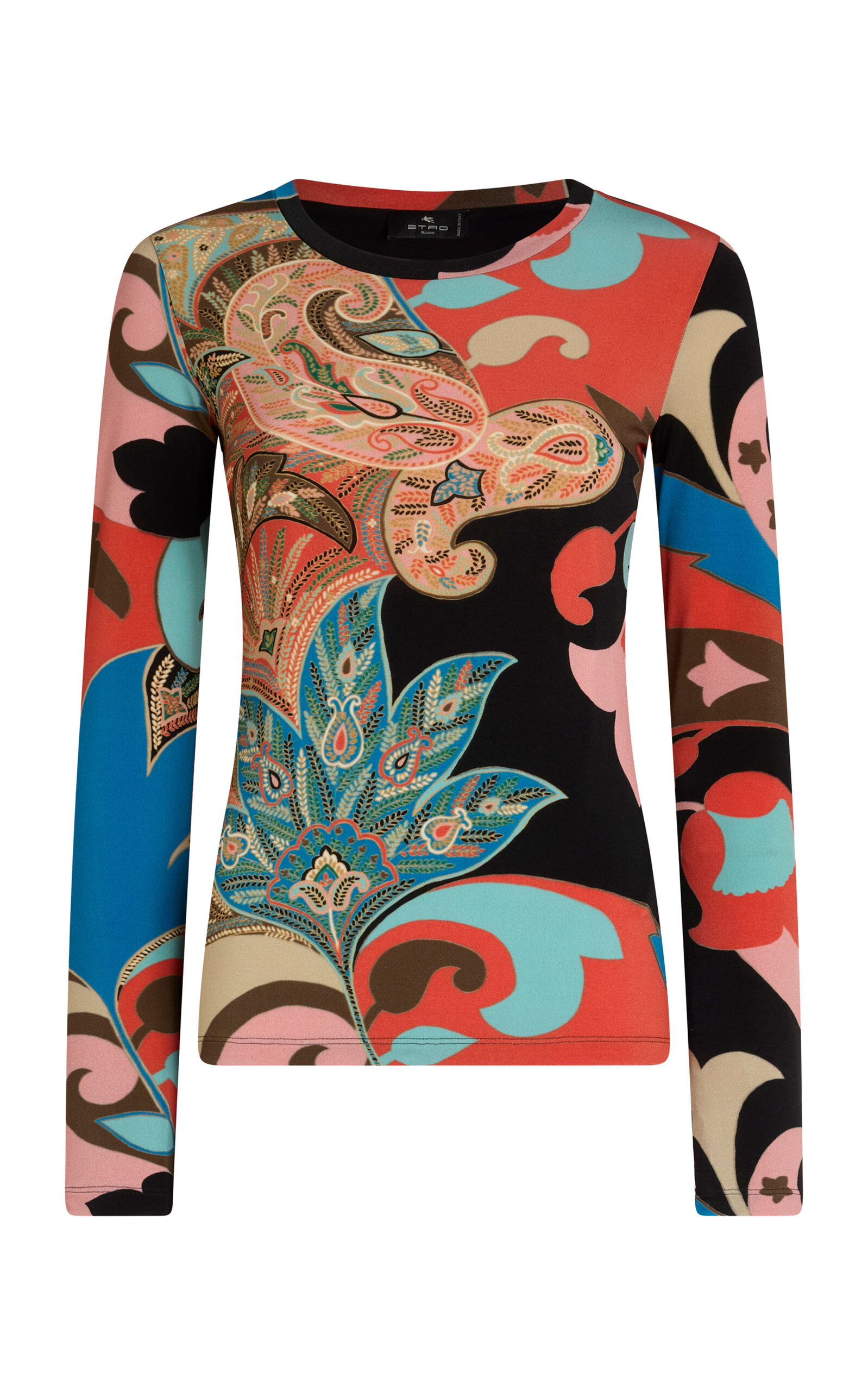 Etro Printed Jersey Top In Multi