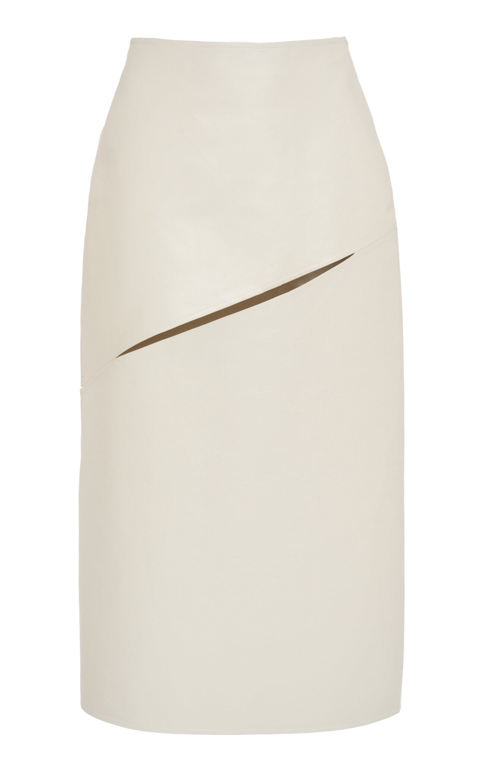 Jil Sander Leather Midi Skirt - Off-White