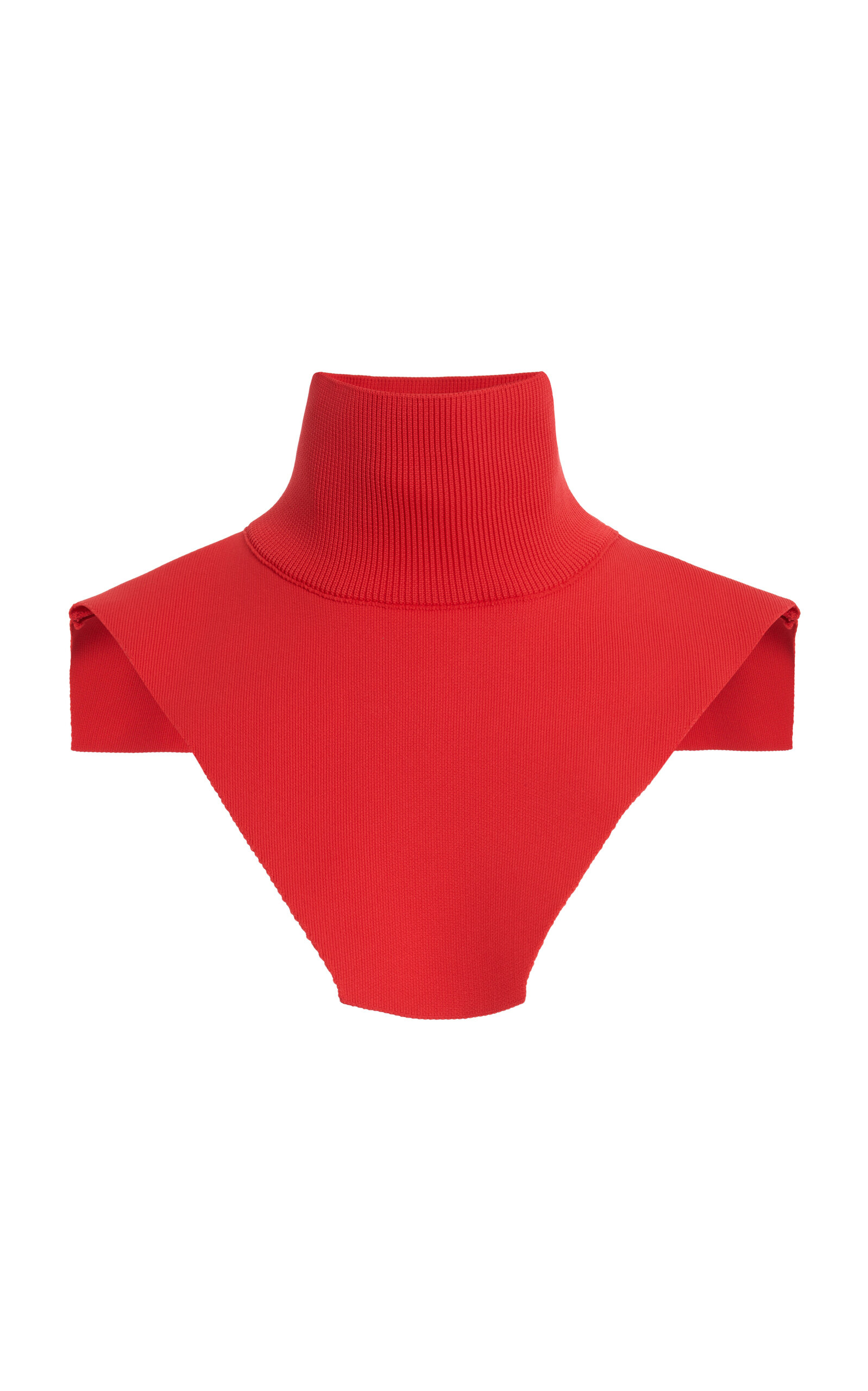 Jil Sander High-Neck Knit Large Bib Top - Red