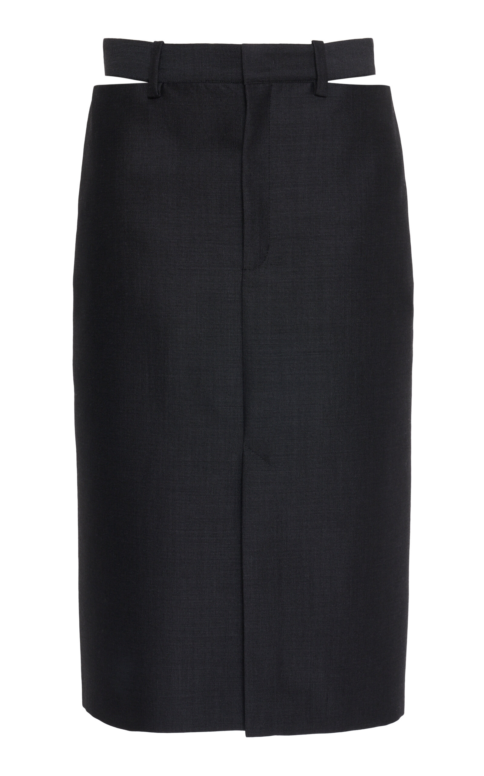 Jil Sander Wool-Mohair Midi Skirt - Black