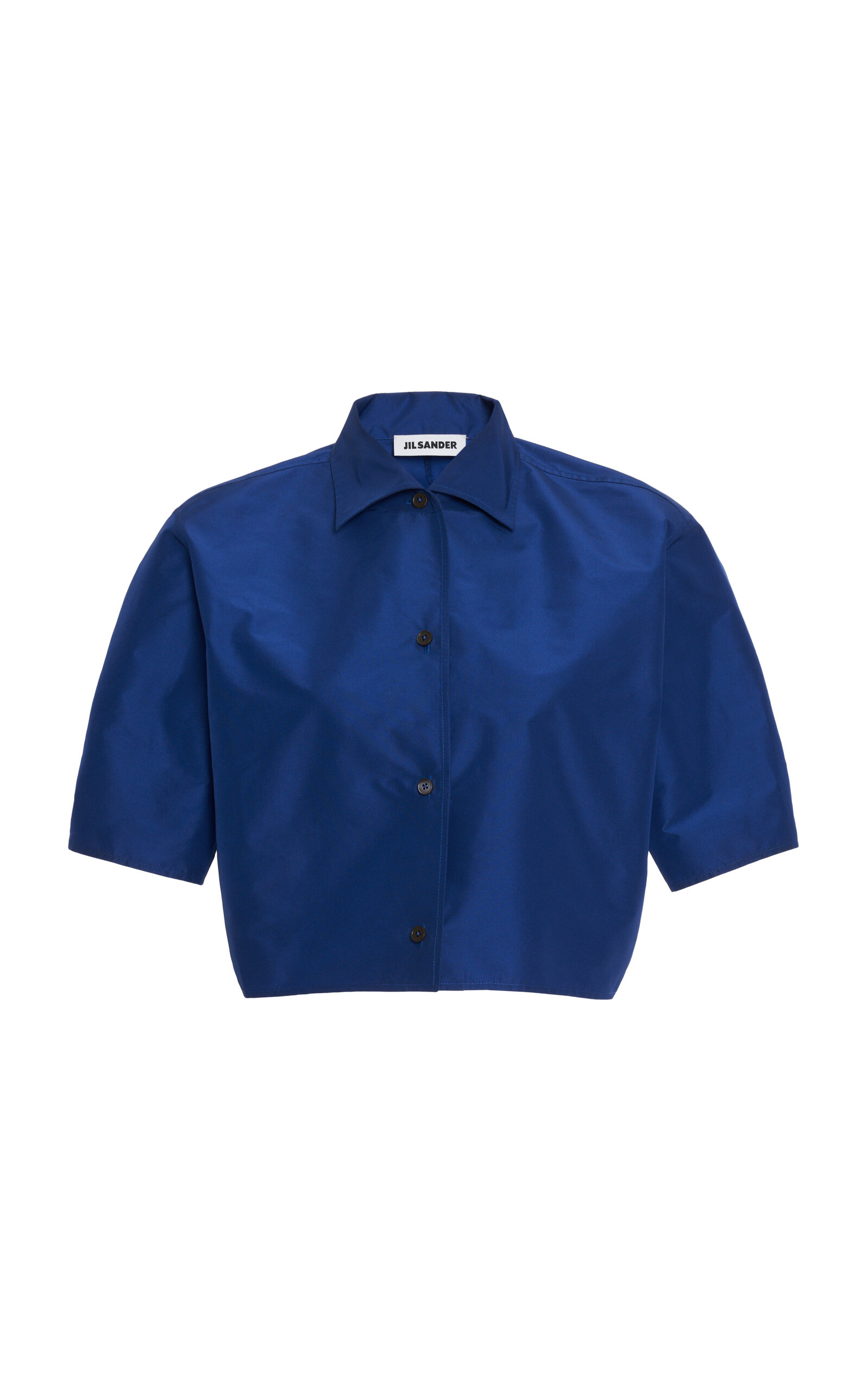 Jil Sander Cropped Button-Down Technical Crispy Faille Shirt