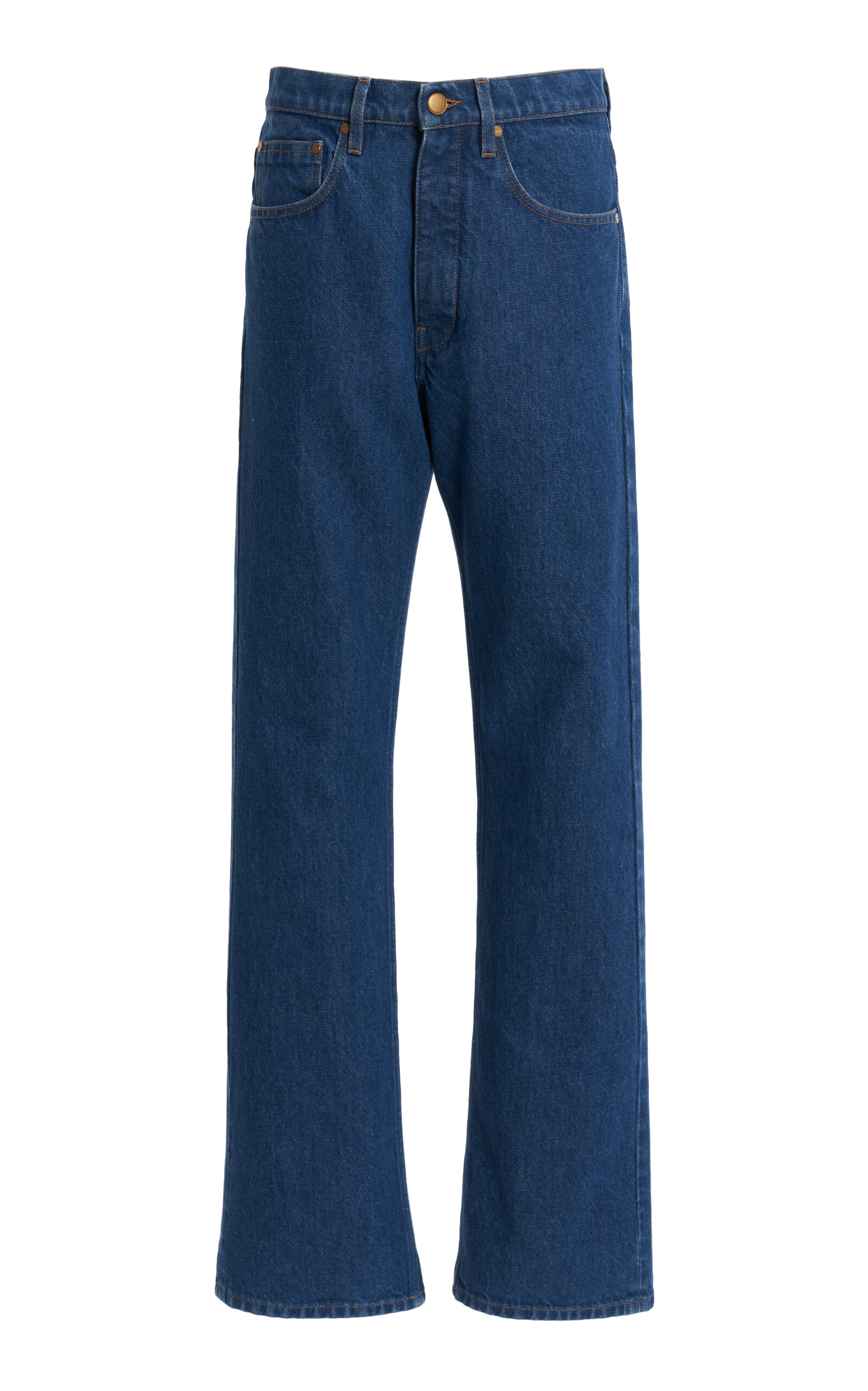 Jil Sander Mid-Rise Treated Denim Trousers - Medium Wash