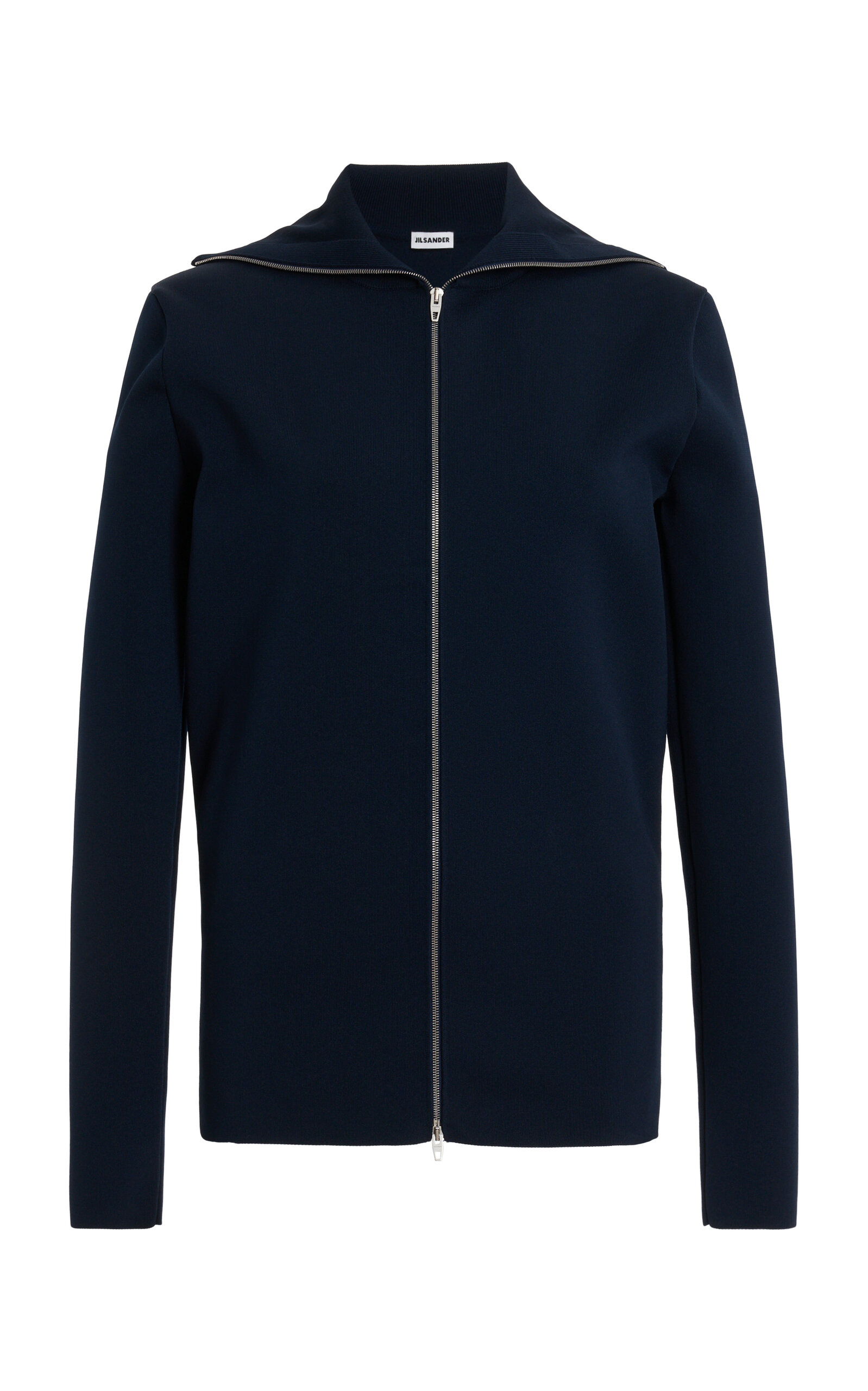 Jil Sander High Neck Zip Up Cardigan - Black