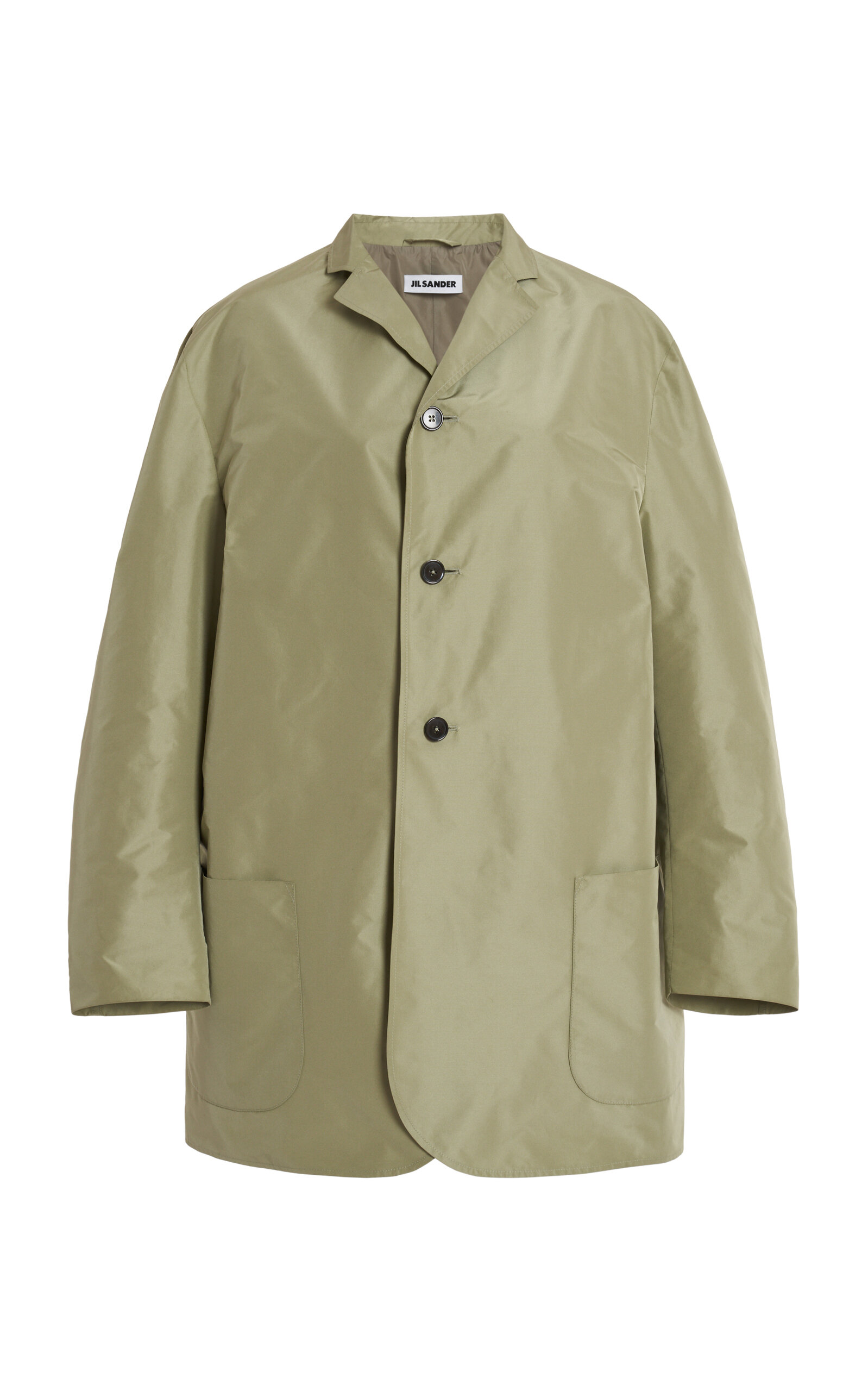Jil Sander Oversized Notched Lapel Jacket In Green