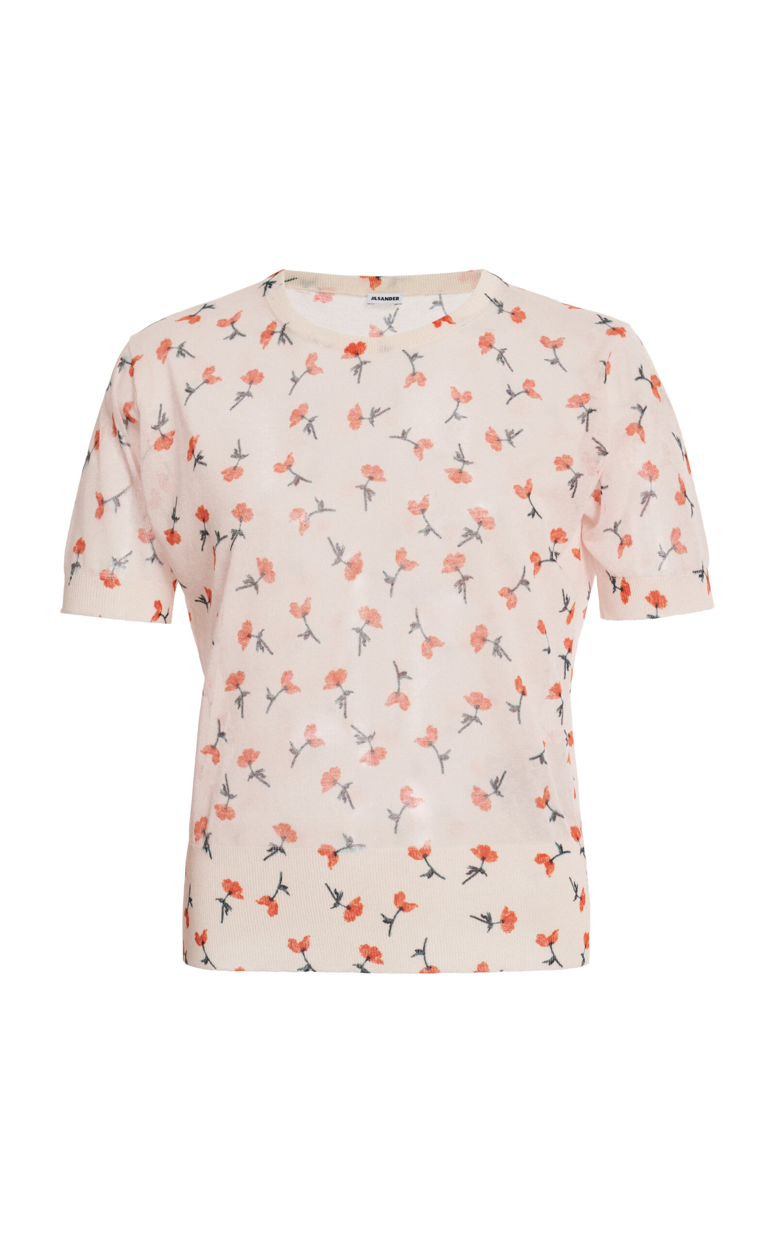 Jil Sander Sheer Cotton-blend Top In Multi