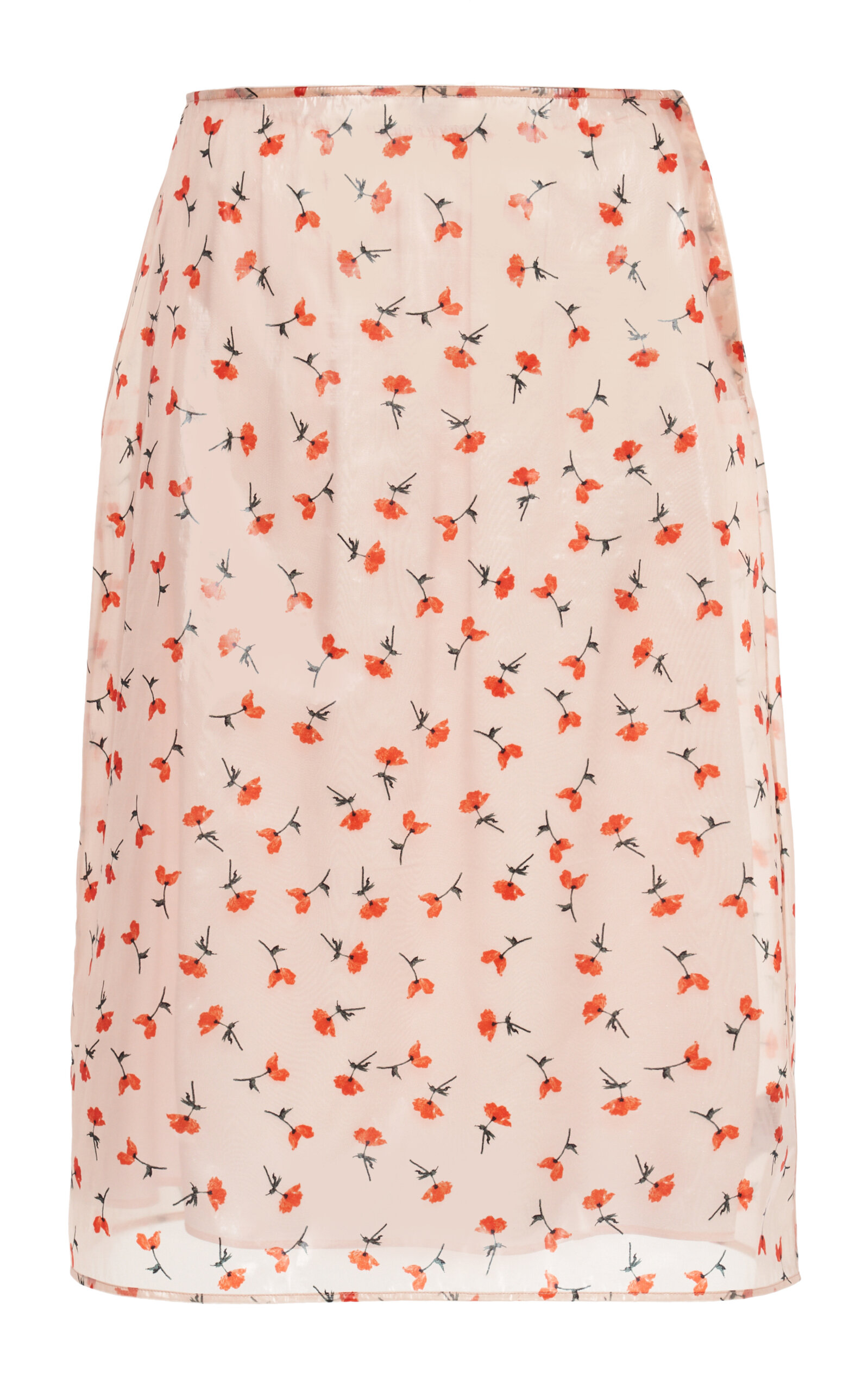 Jil Sander Floral Printed Midi Skirt - Light Pink