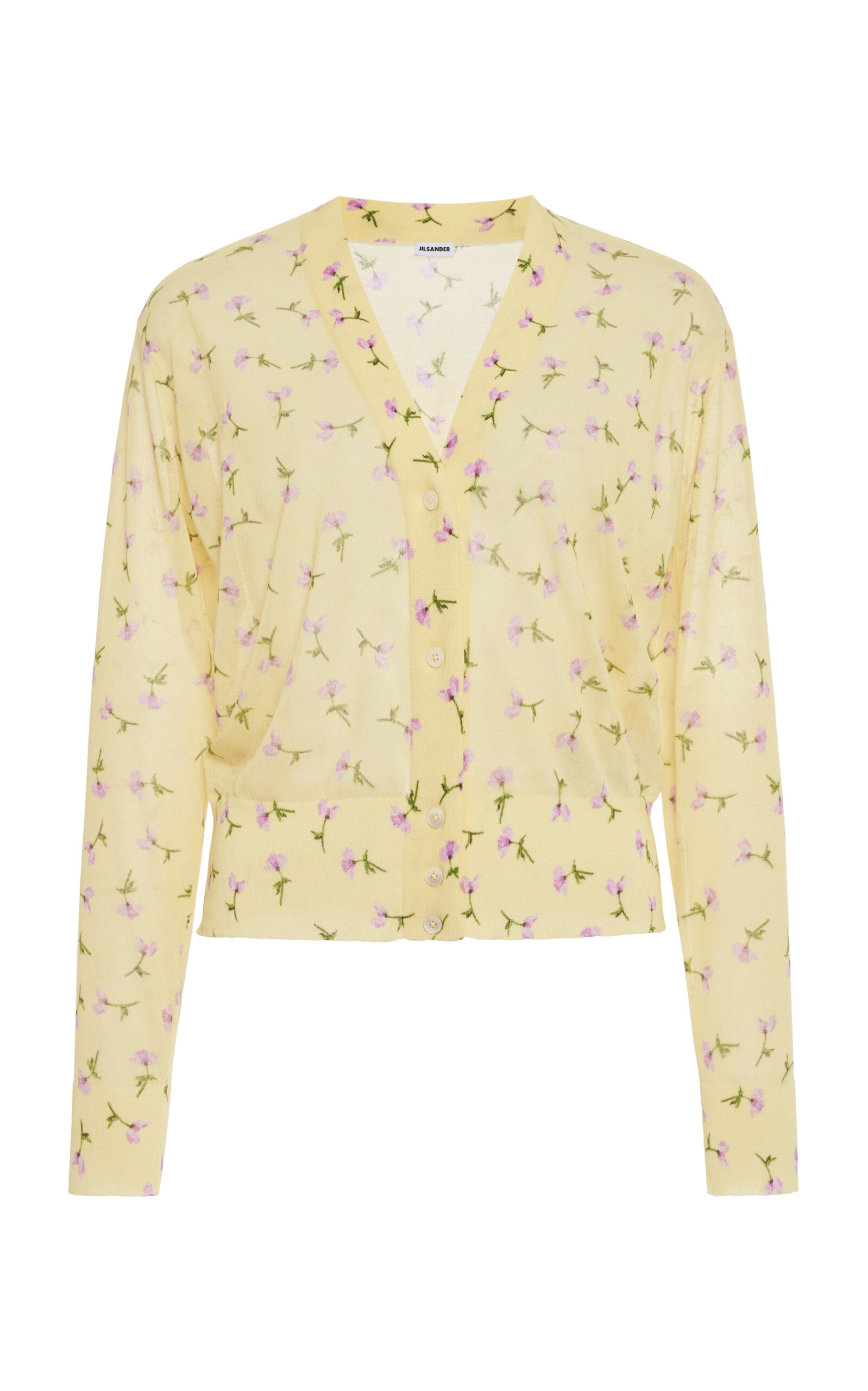 Jil Sander Shrunken Cotton-Blend Cardigan - Yellow