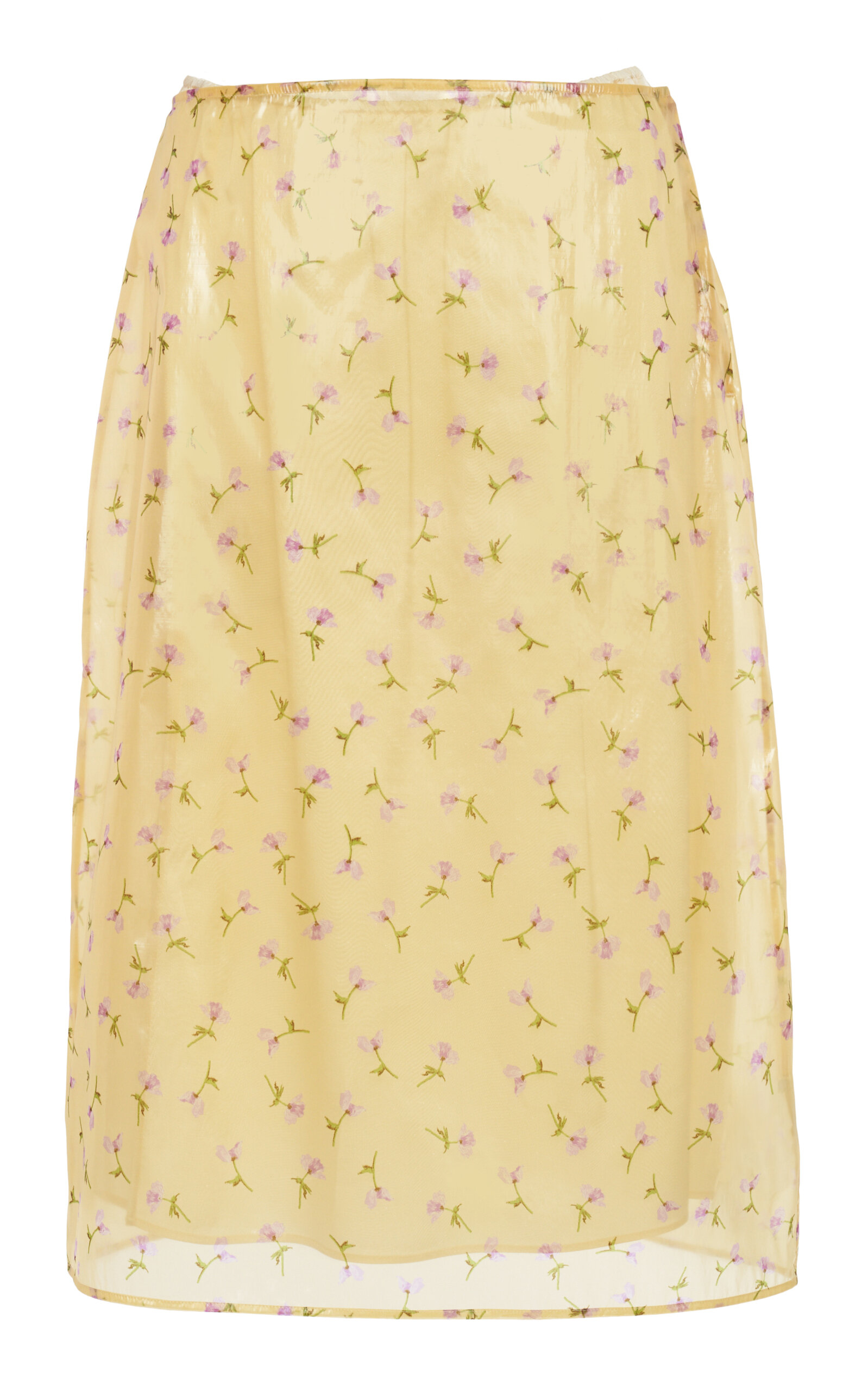 Jil Sander Floral Printed Midi Skirt - Yellow