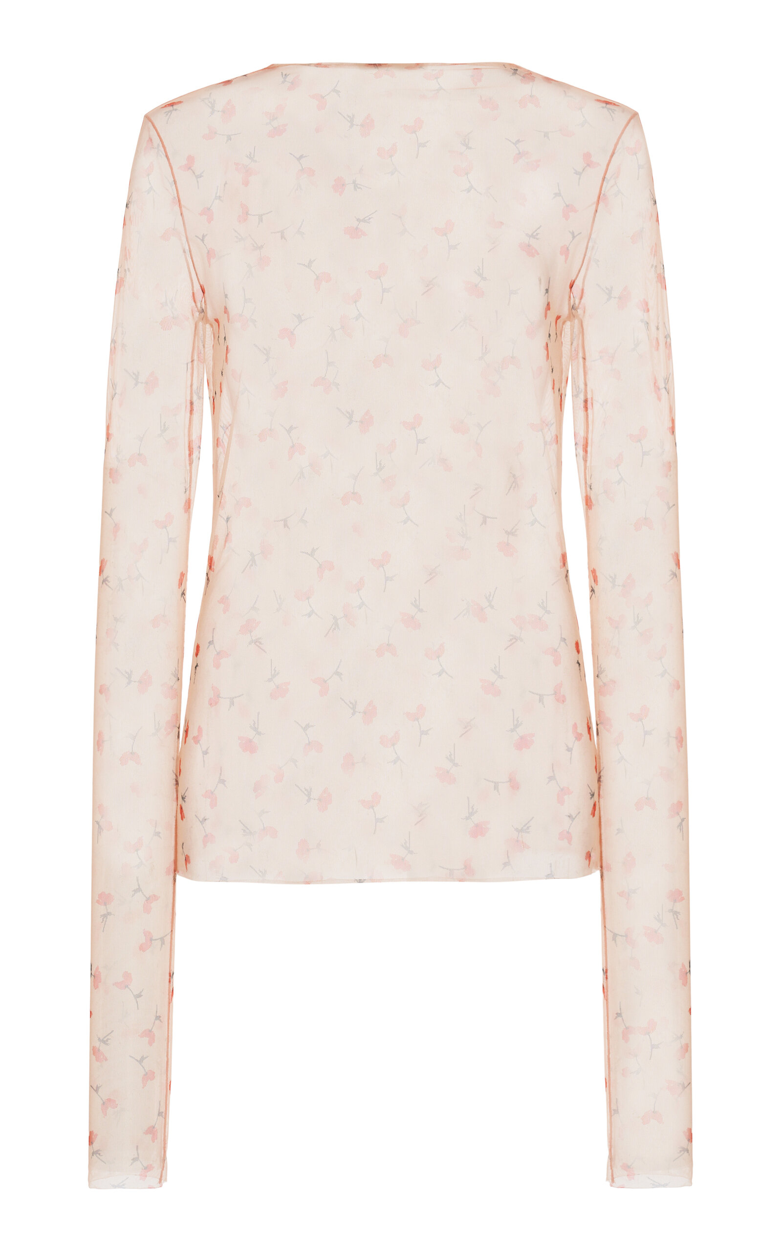 Jil Sander Sheer Floral Top - Light Pink