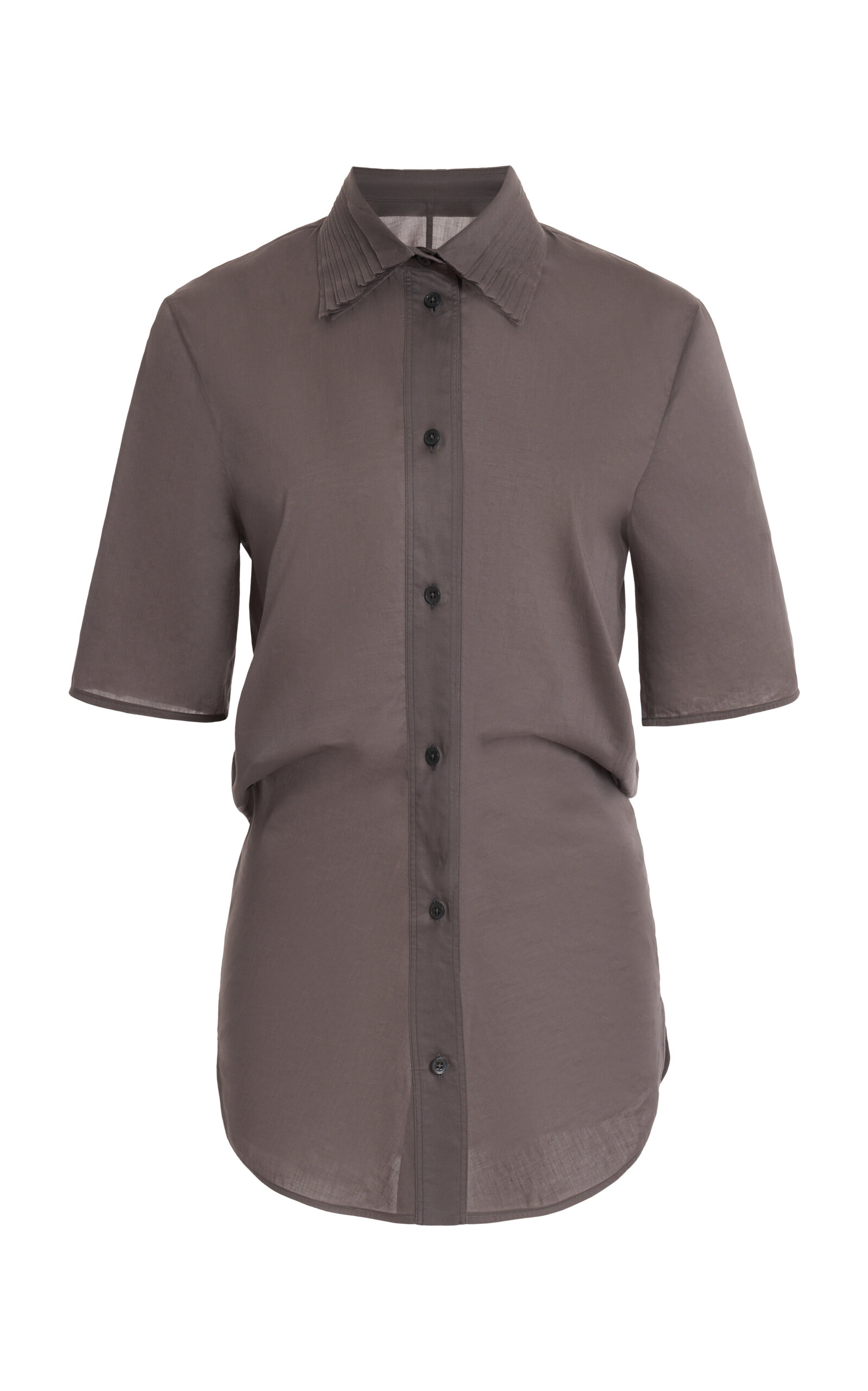 Jil Sander Embroidered Banana-Cut Cotton Shirt - Grey