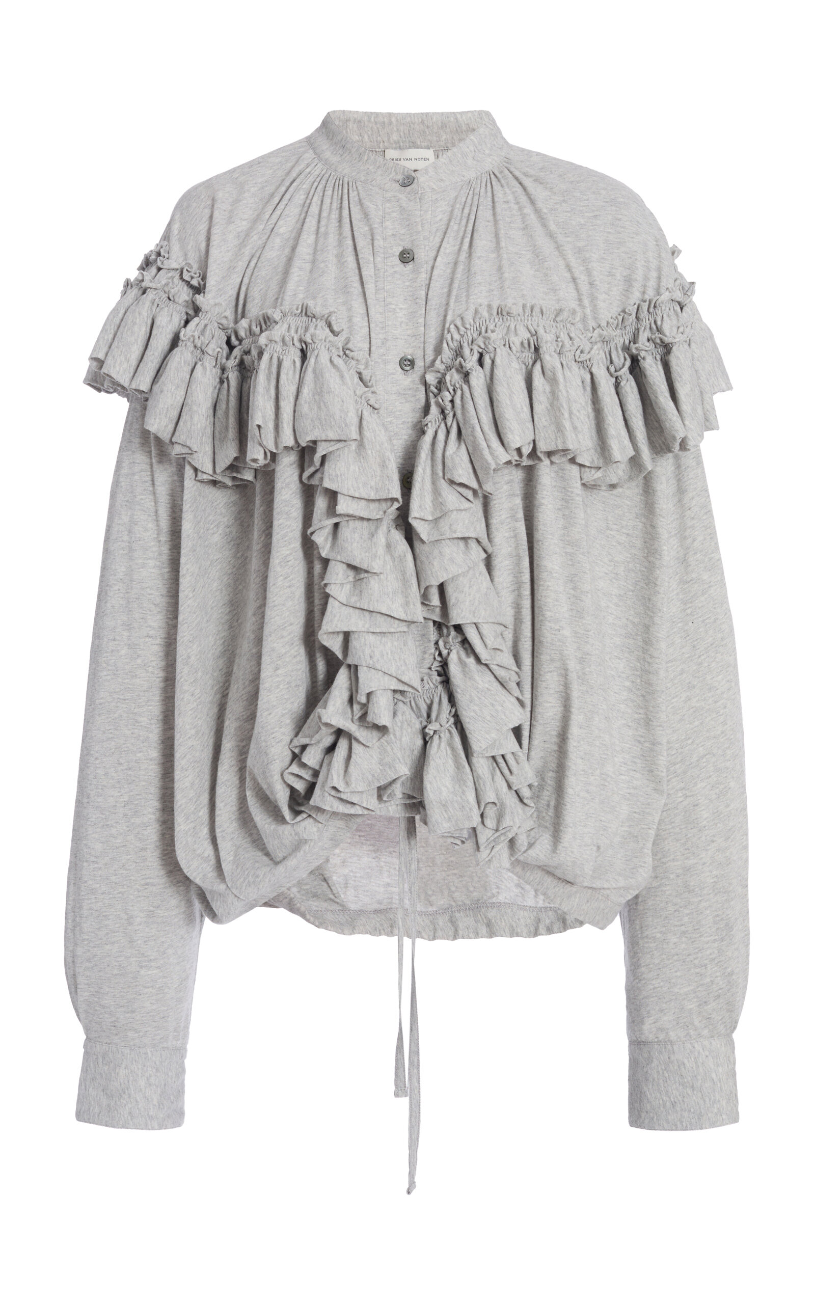 Dries Van Noten Hunver Ruffled Cotton-Jersey Top