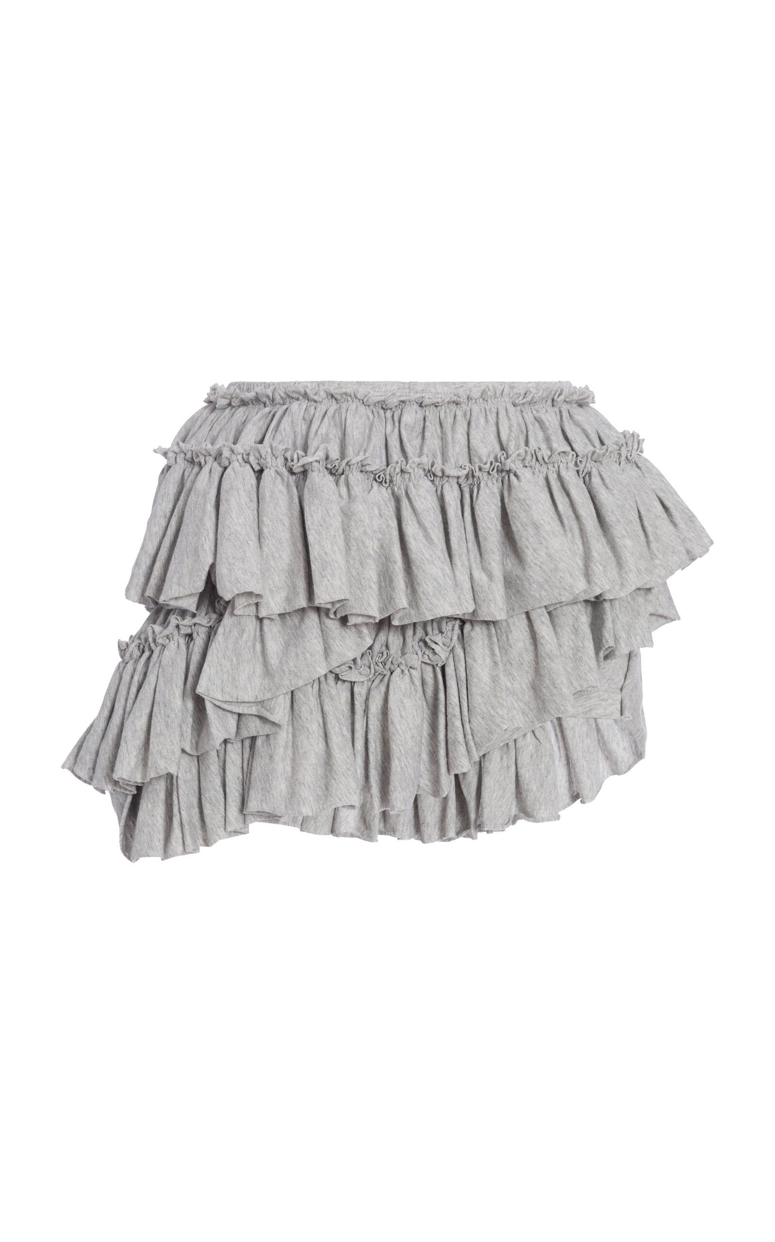 Dries Van Noten Huryl Ruffled Cotton-Jersey Mini Shorts - Grey - XS