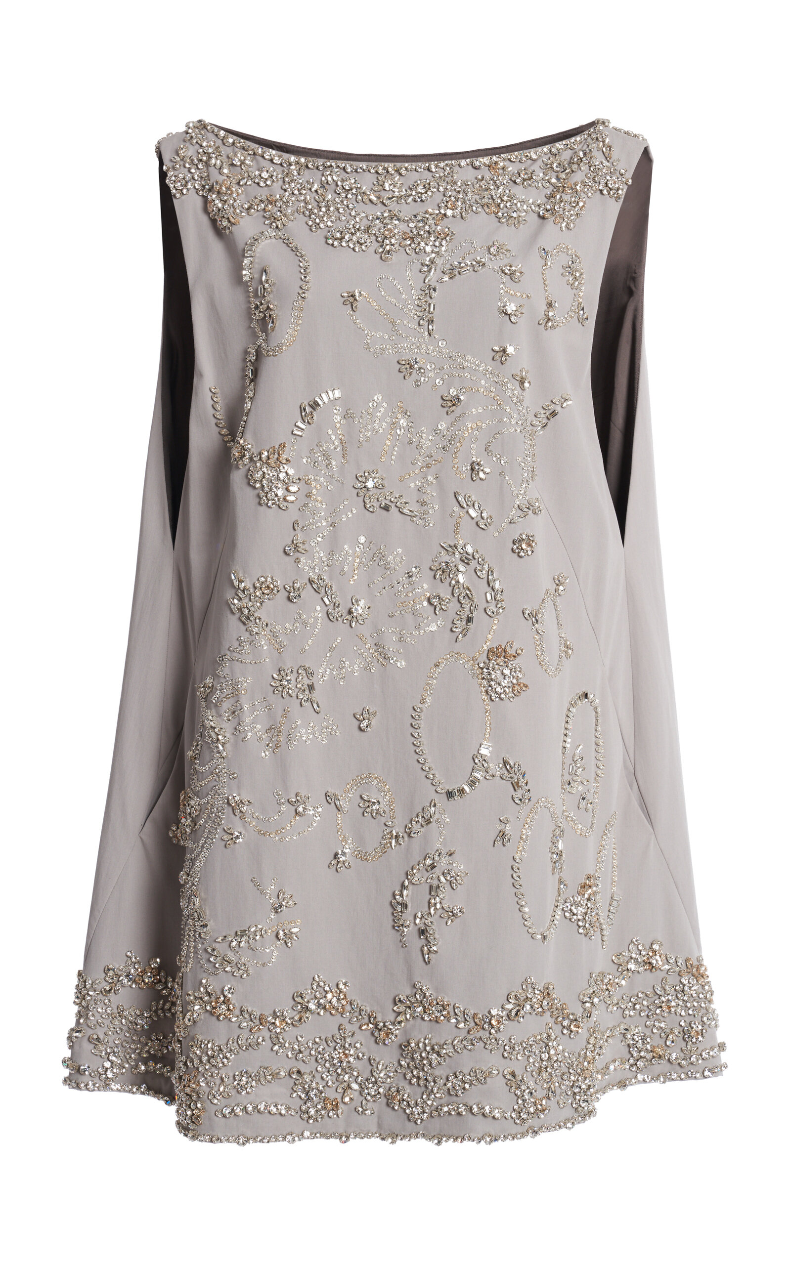 Dries Van Noten Dabel A-Line Cotton-Poplin Mini Dress - Light Grey