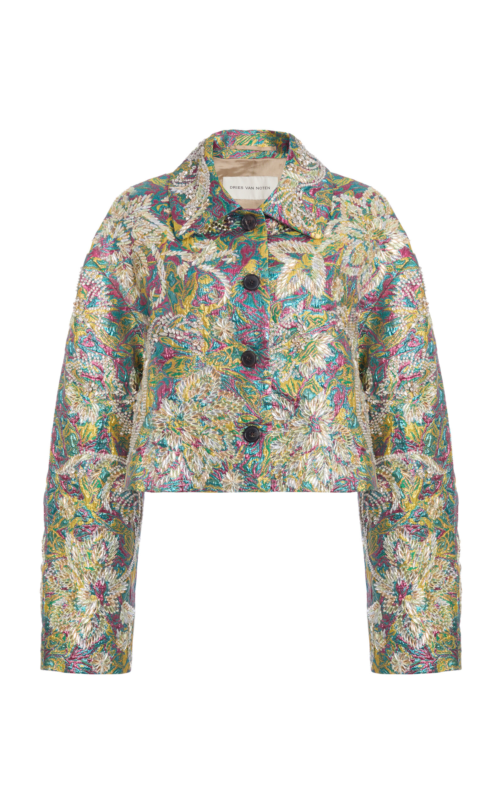Dries Van Noten Vondero Floral Jacquard-Lamé Jacket - Moda Operandi