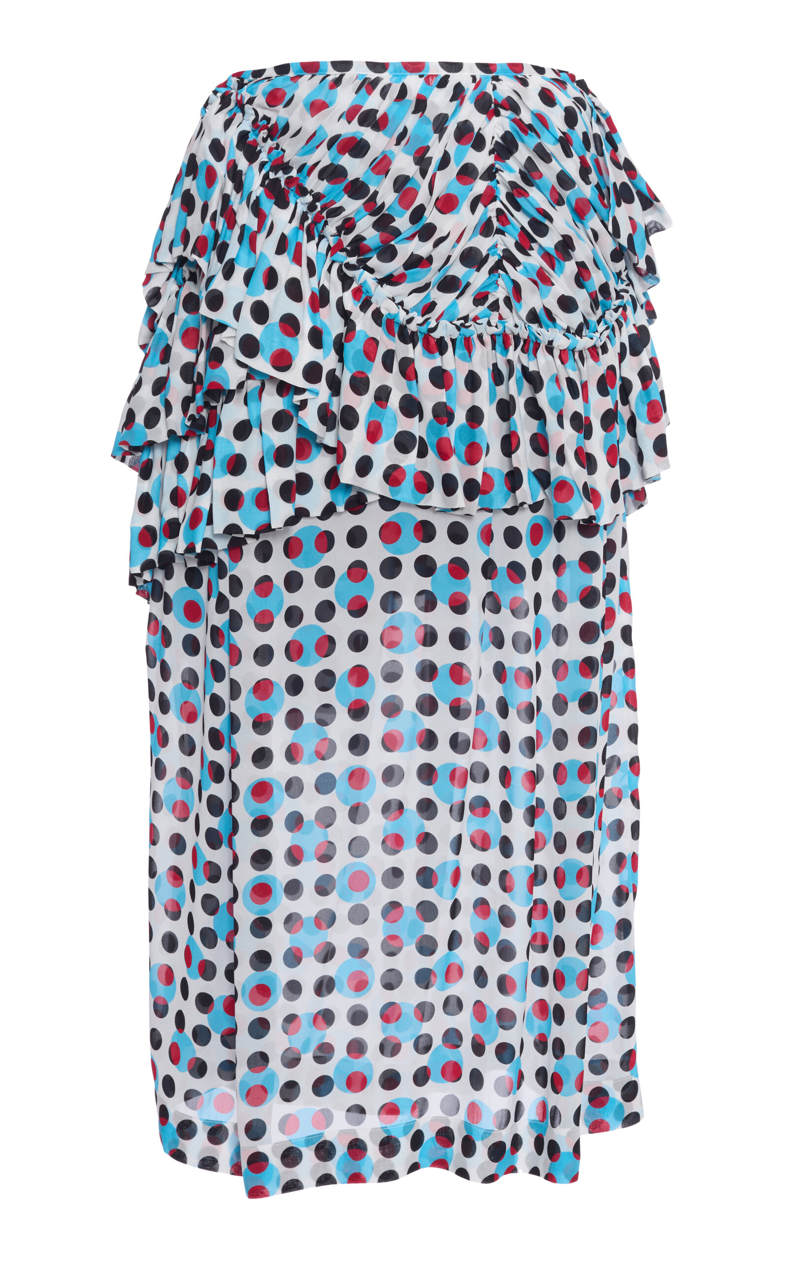 Dries Van Noten Shelby Polka-Dot Georgette Mini Skirt - Light Blue