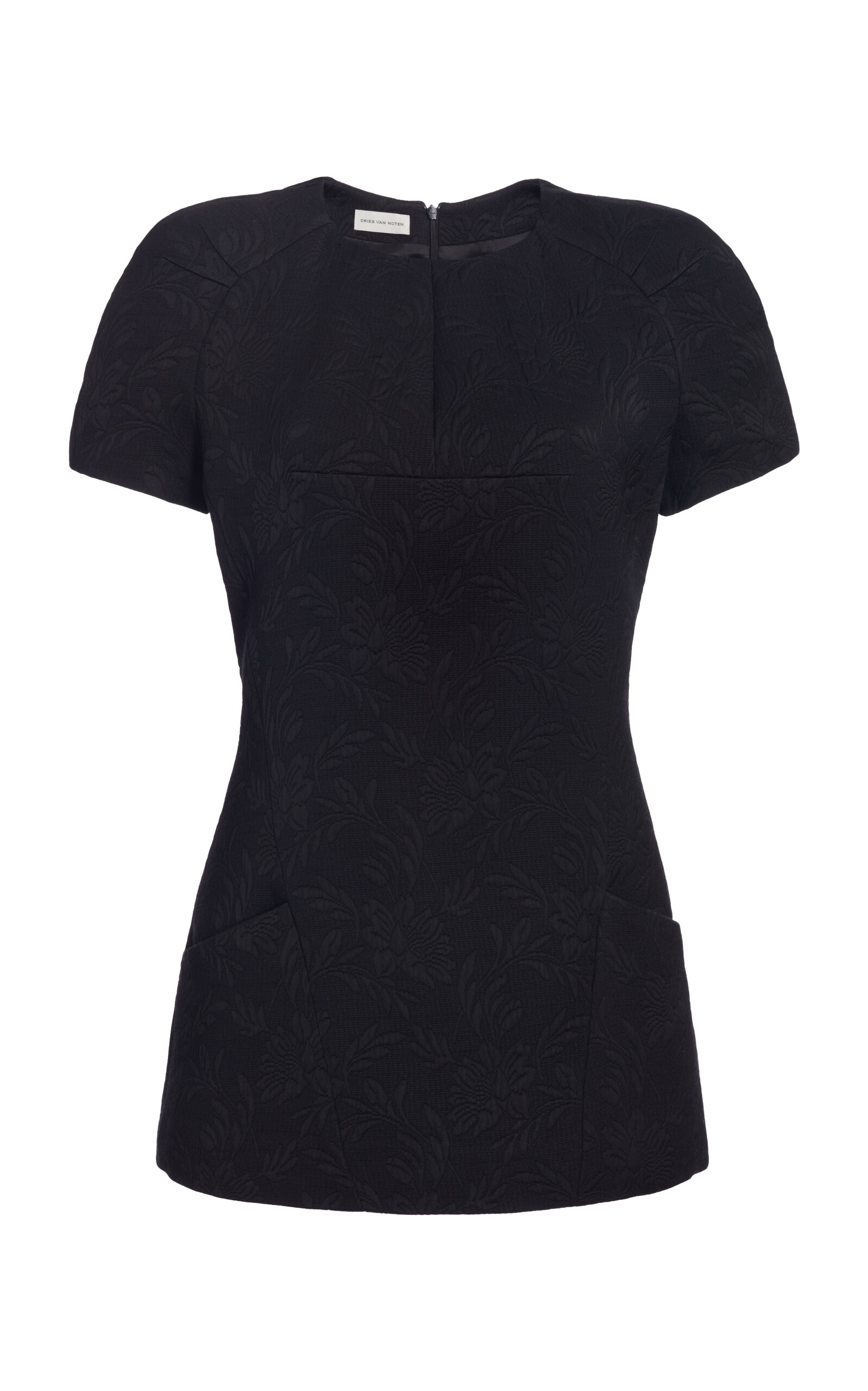 Dries Van Noten Conelly Tailored Matelassé-Jacquard Top - Black