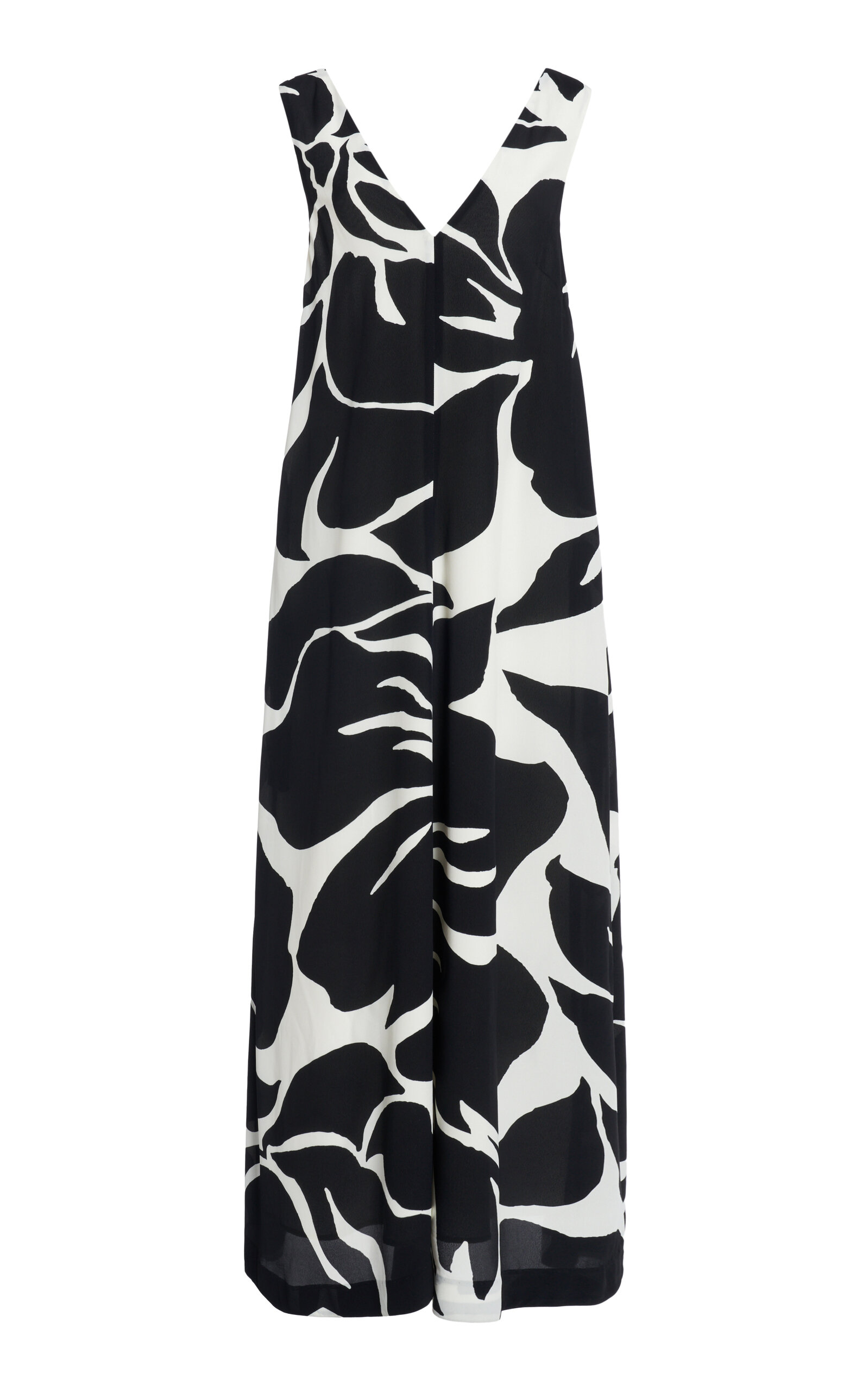 Dries Van Noten Dea Printed Crepe Midi Dress - Black/white