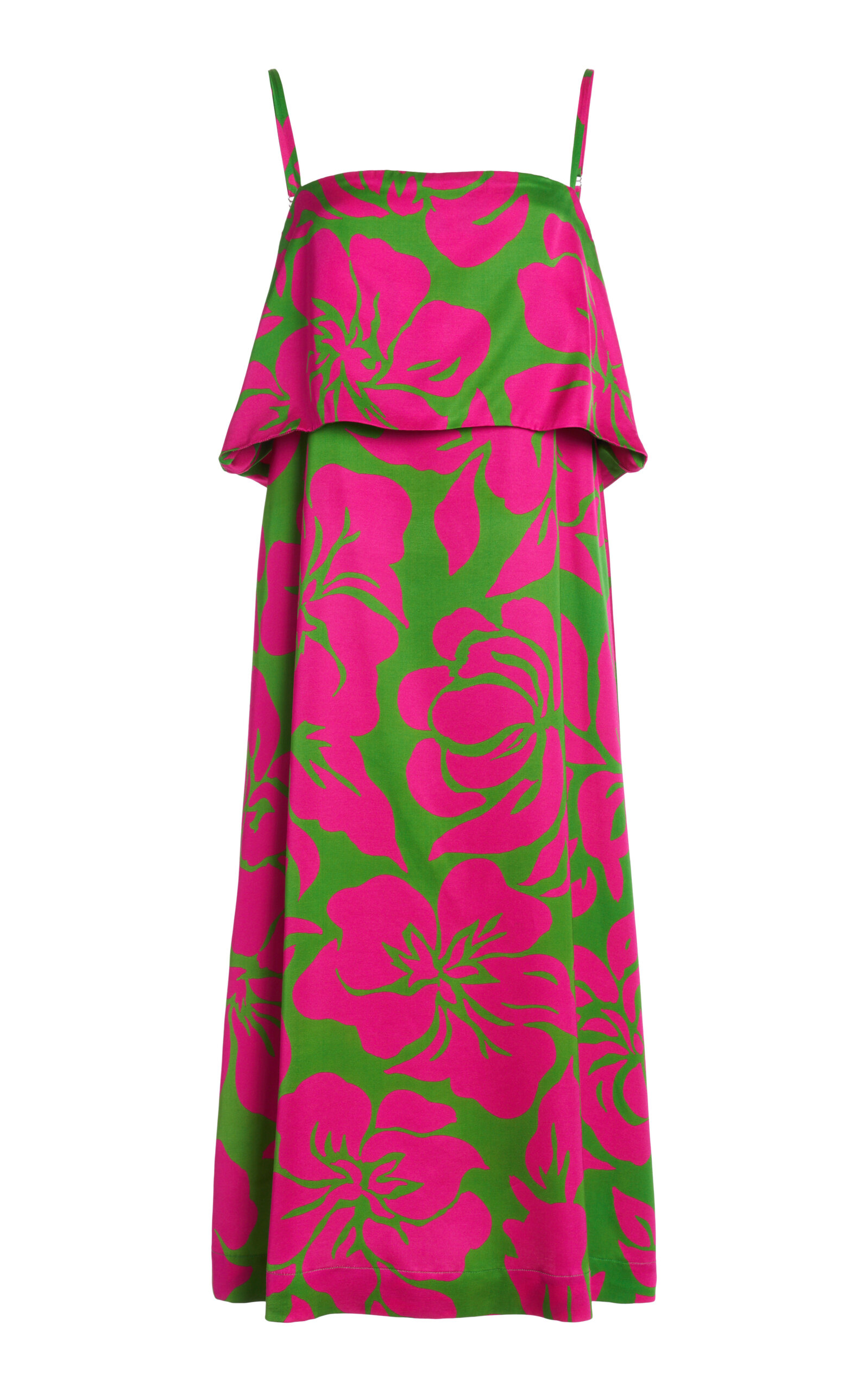 Dries Van Noten Dour Printed Satin Midi Dress In Multi