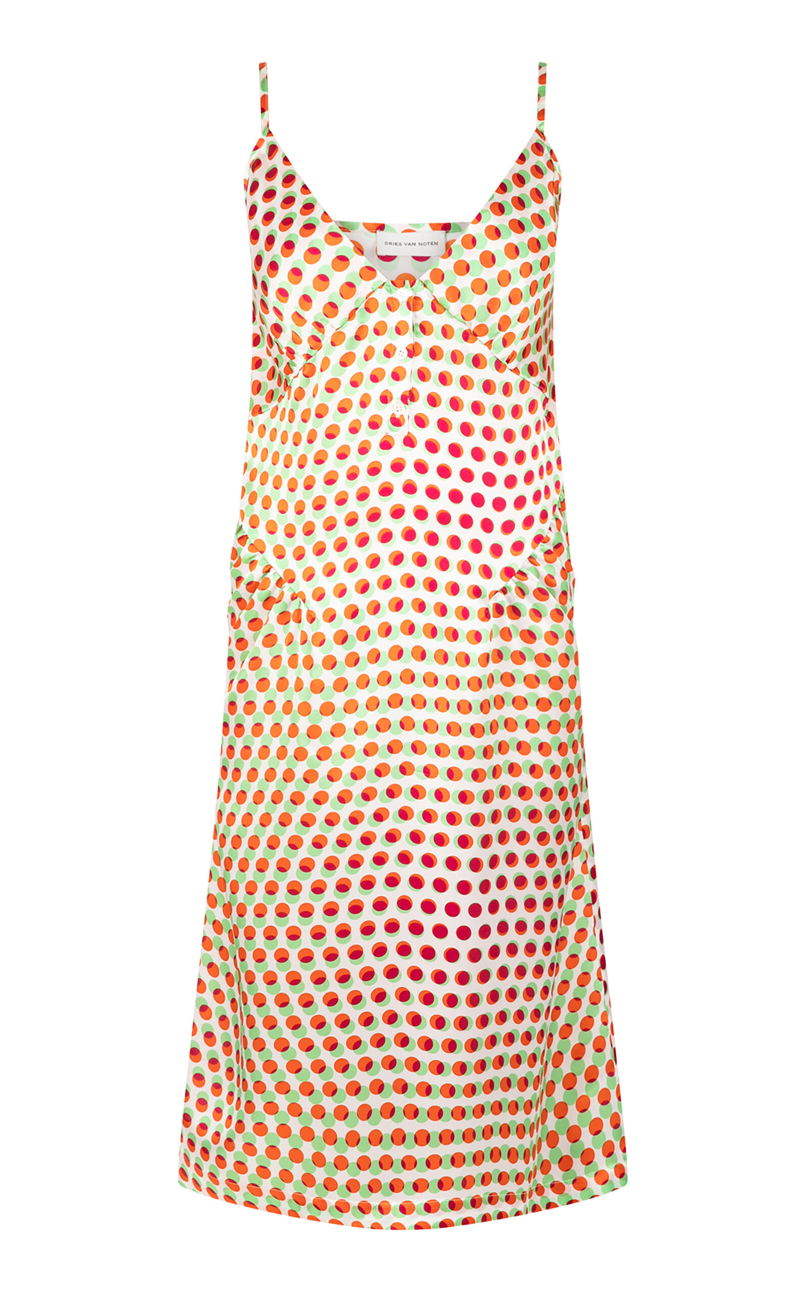 Dries Van Noten Daliya Polka-Dot Silk-Satin Midi Dress