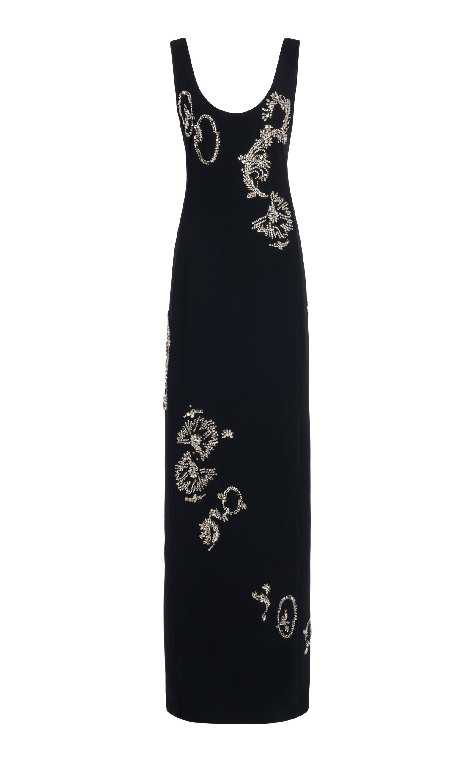 Dries Van Noten Debant Embroidered Crepe Maxi Dress - Black