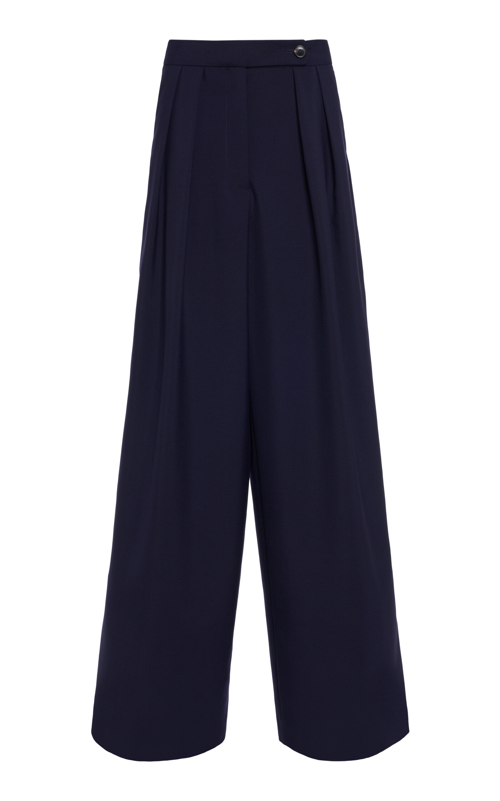 Dries Van Noten Pamplona Pleated Wool-mohair Twill Wide-leg Pants In Black