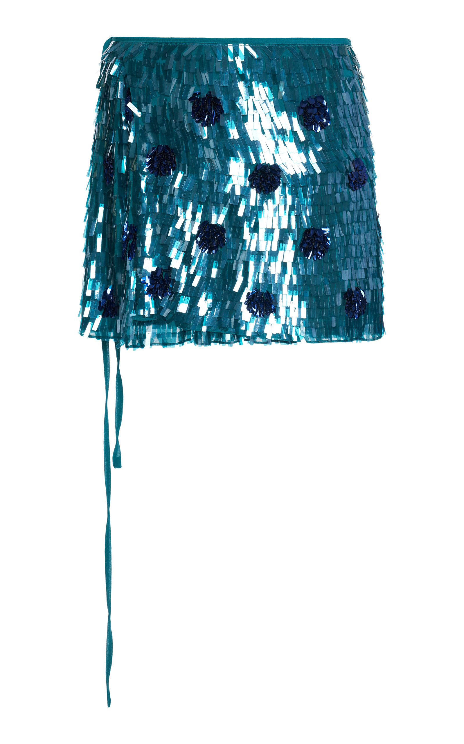 Dries Van Noten Gabrina Sequined Silk Mini Skirt - Blue