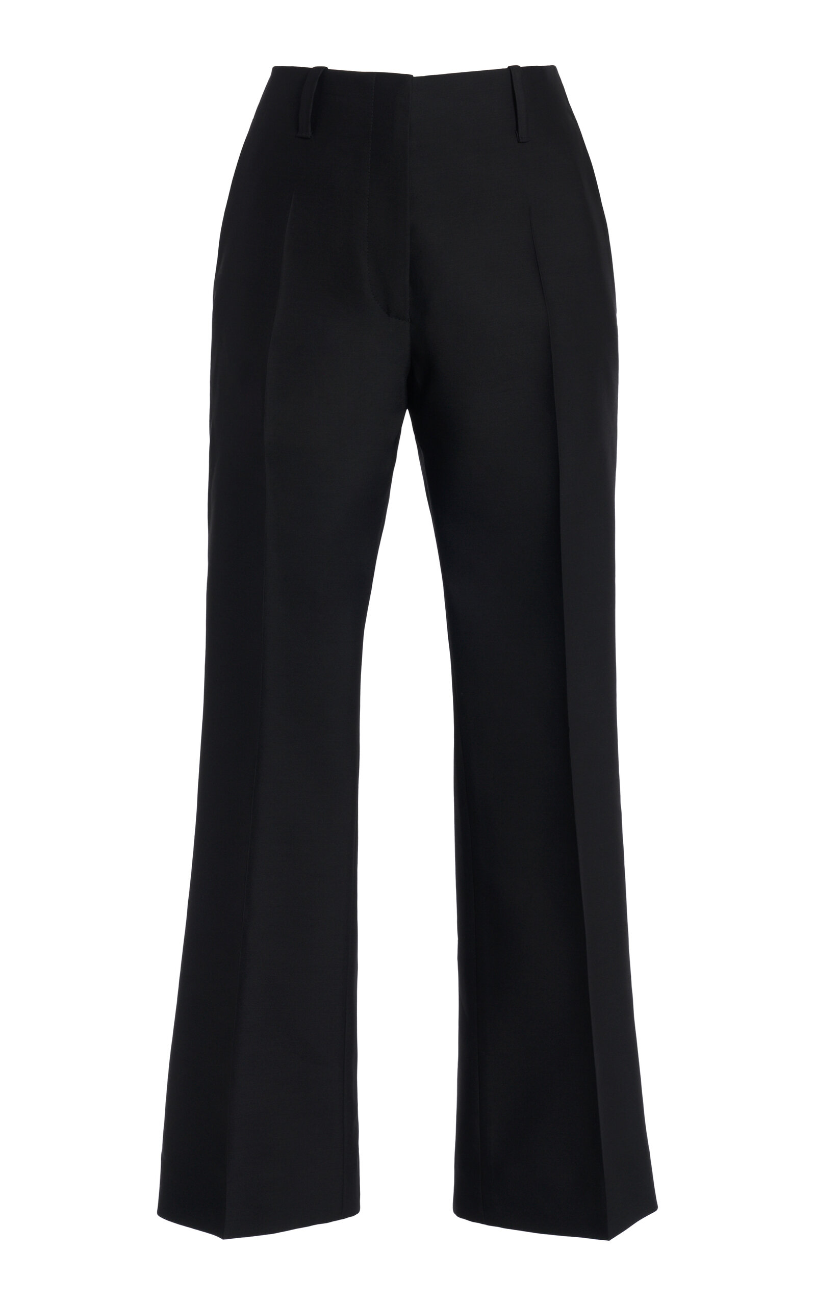 Dries Van Noten Paloma Cropped Wool-silk Straight-leg Pants In Black